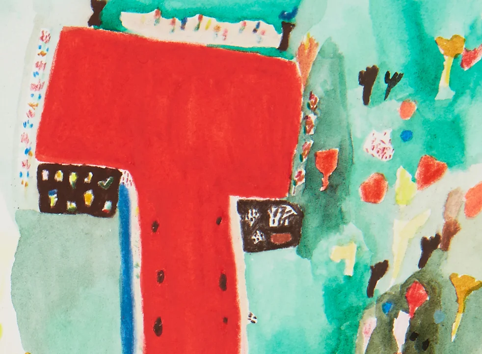  The Ride, detail  Gouache and colored pencil on paper, 2014  11.5" x 15"  All images copyright Hillery Sproatt 