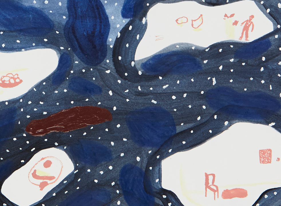  When Winter was cold, detail  Gouache and acrylic on paper,&nbsp;2014&nbsp;  11.5" x 15"  All images copyright Hillery Sproatt 