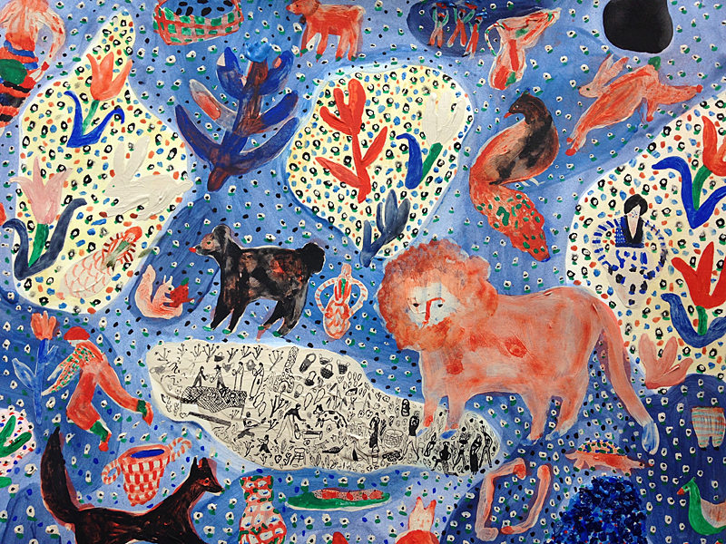 In the family of things we float, detail Gouache and acrylic paint on paper, 2015 22" x 30" All images copyright Hillery Sproatt