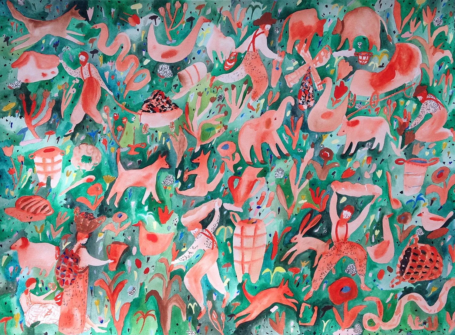  Green Garden  Gouache on paper, 2015  22" x 30"  All images copyright Hillery Sproatt 
