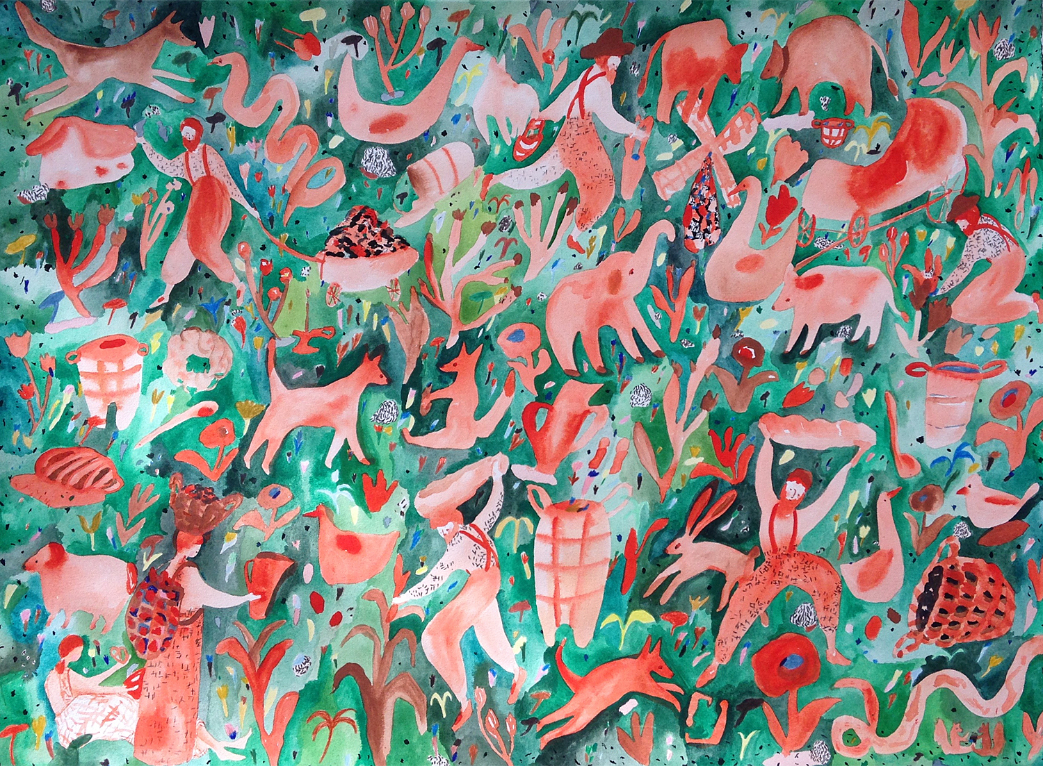 Green Garden Gouache on paper, 2015 22" x 30" All images copyright Hillery Sproatt