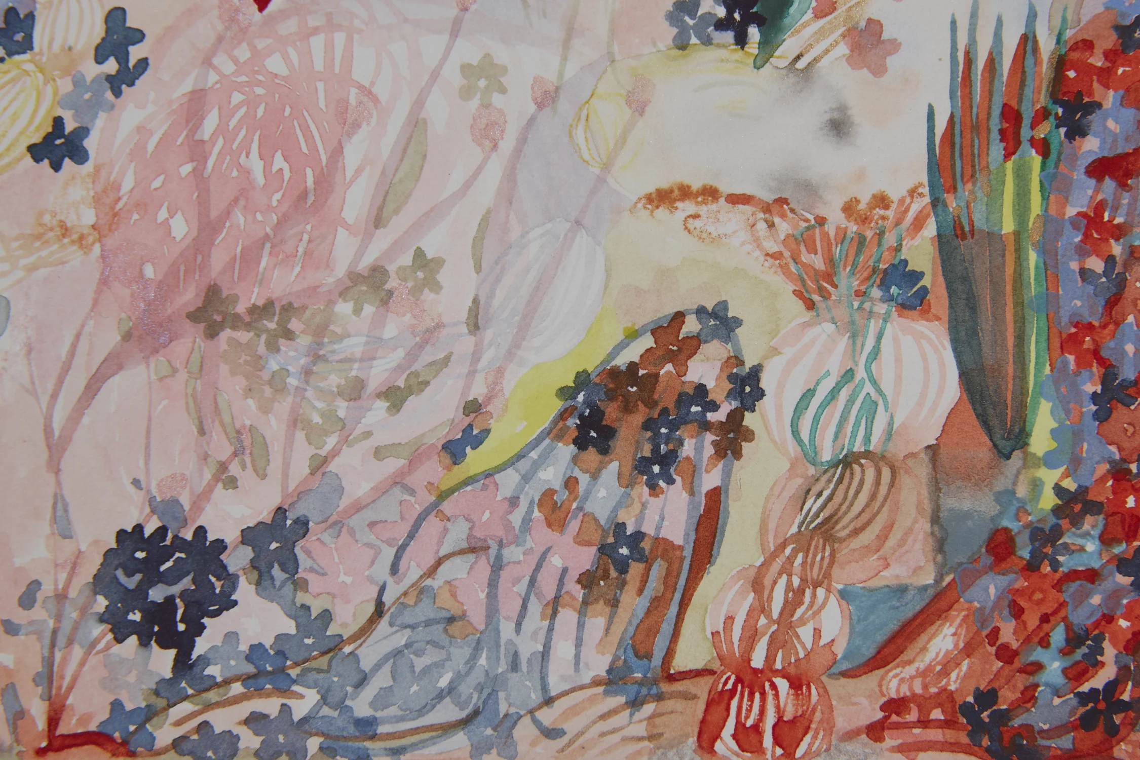 Little wishes, detail Watercolor on paper, 2018 9” x 12” Available