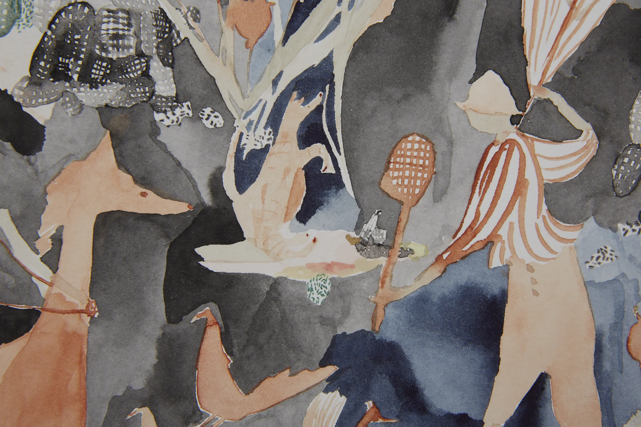 Fisherman, detail Watercolor on paper, 2018 9” x 12” Sold