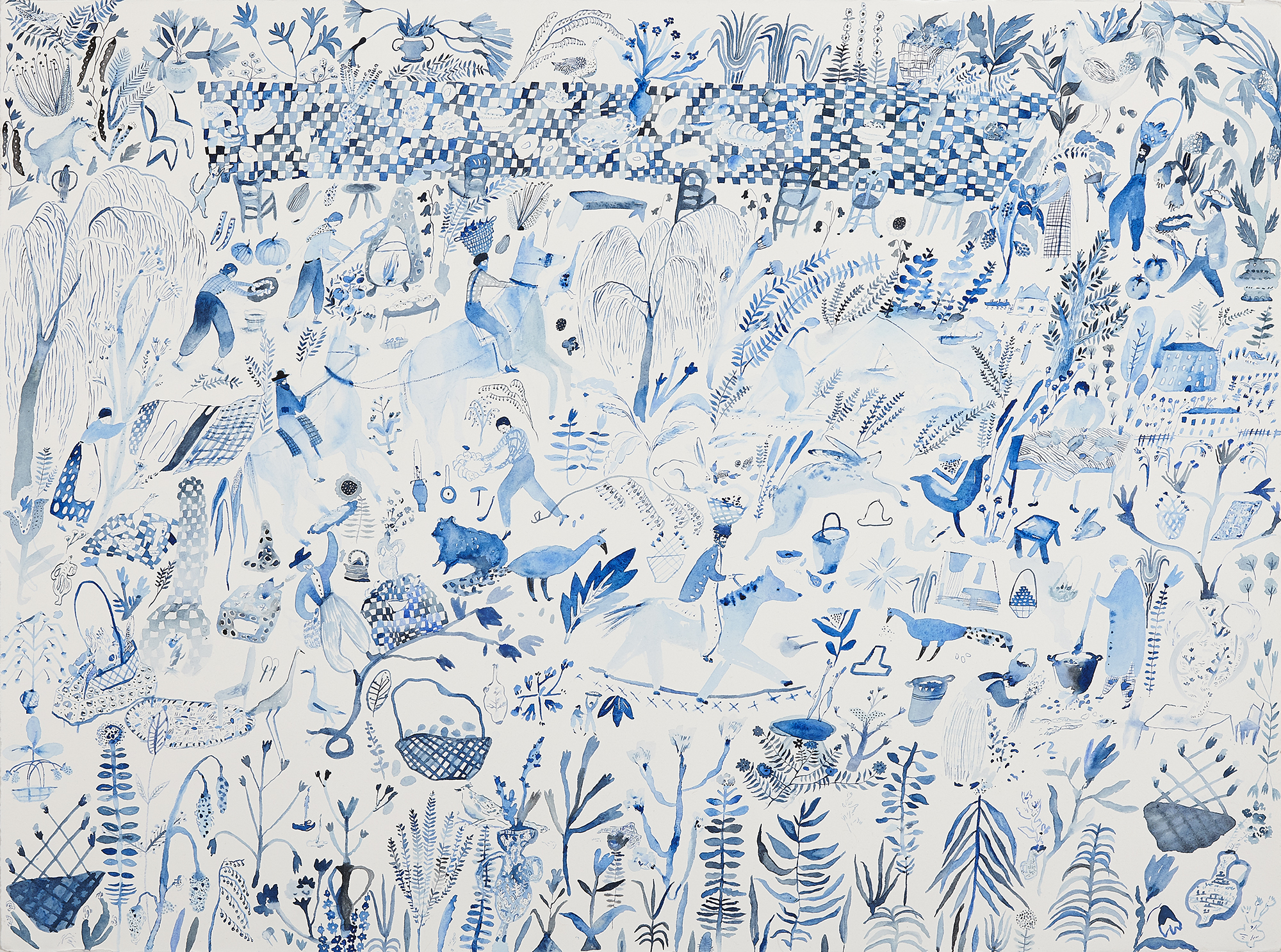 The Village Gouache and watercolor on paper, 2016 22” x 30” Sold