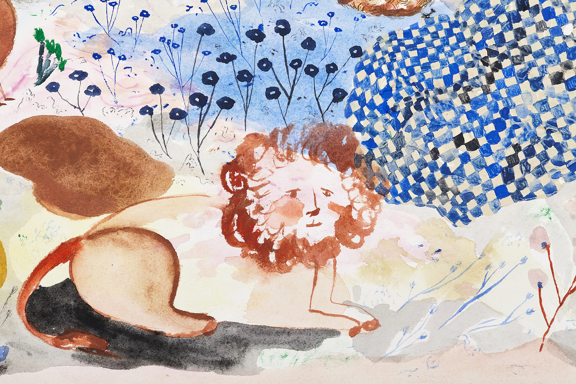 Japanese Zoo, detail Acrylic, gouache and watercolor on paper, 2016 22” x 30 Sold