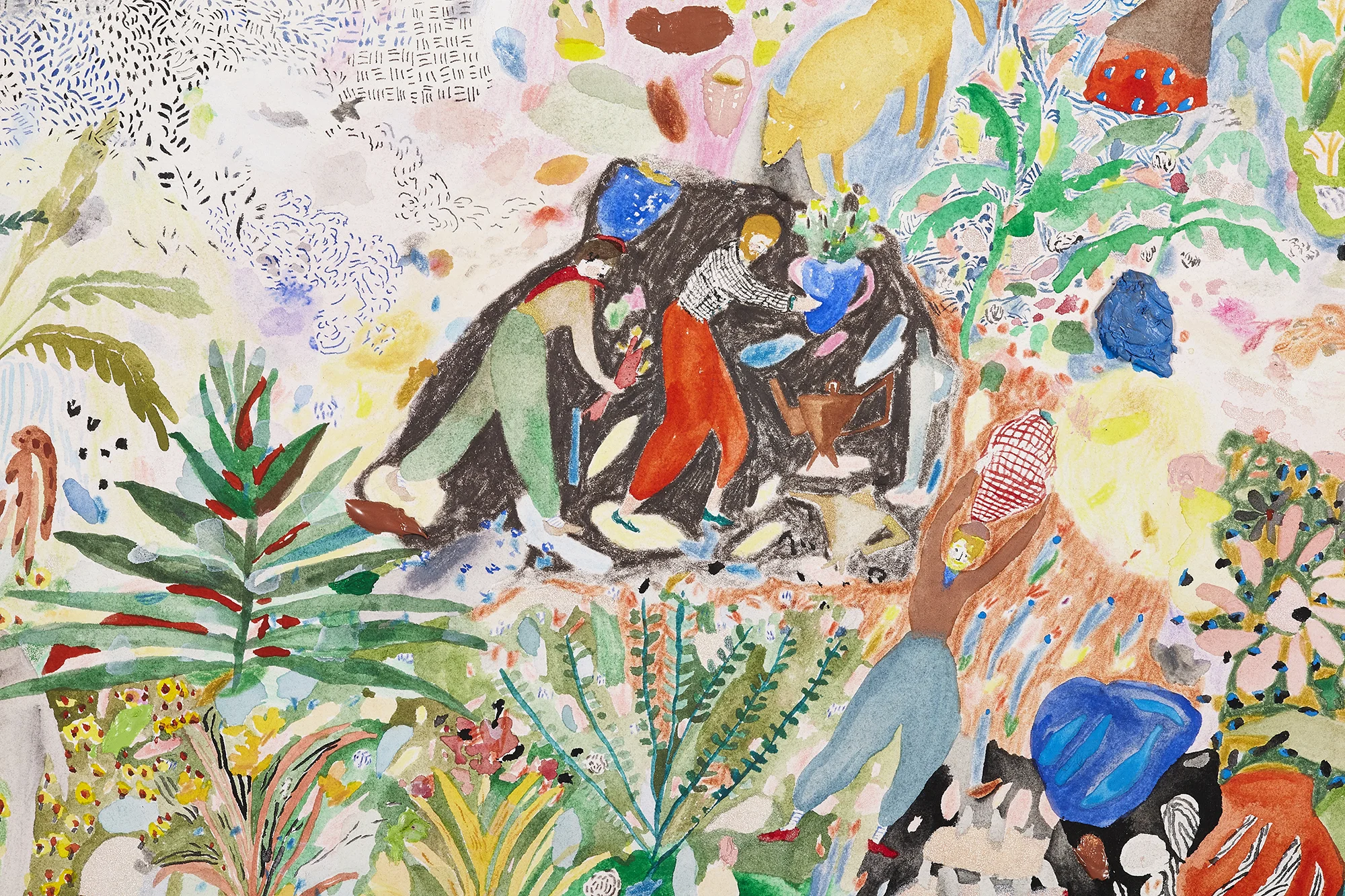 Swells of Sweetness, detail Watercolor, gouache, acrylic and color pencil on paper, 2016 22” x 30” Sold