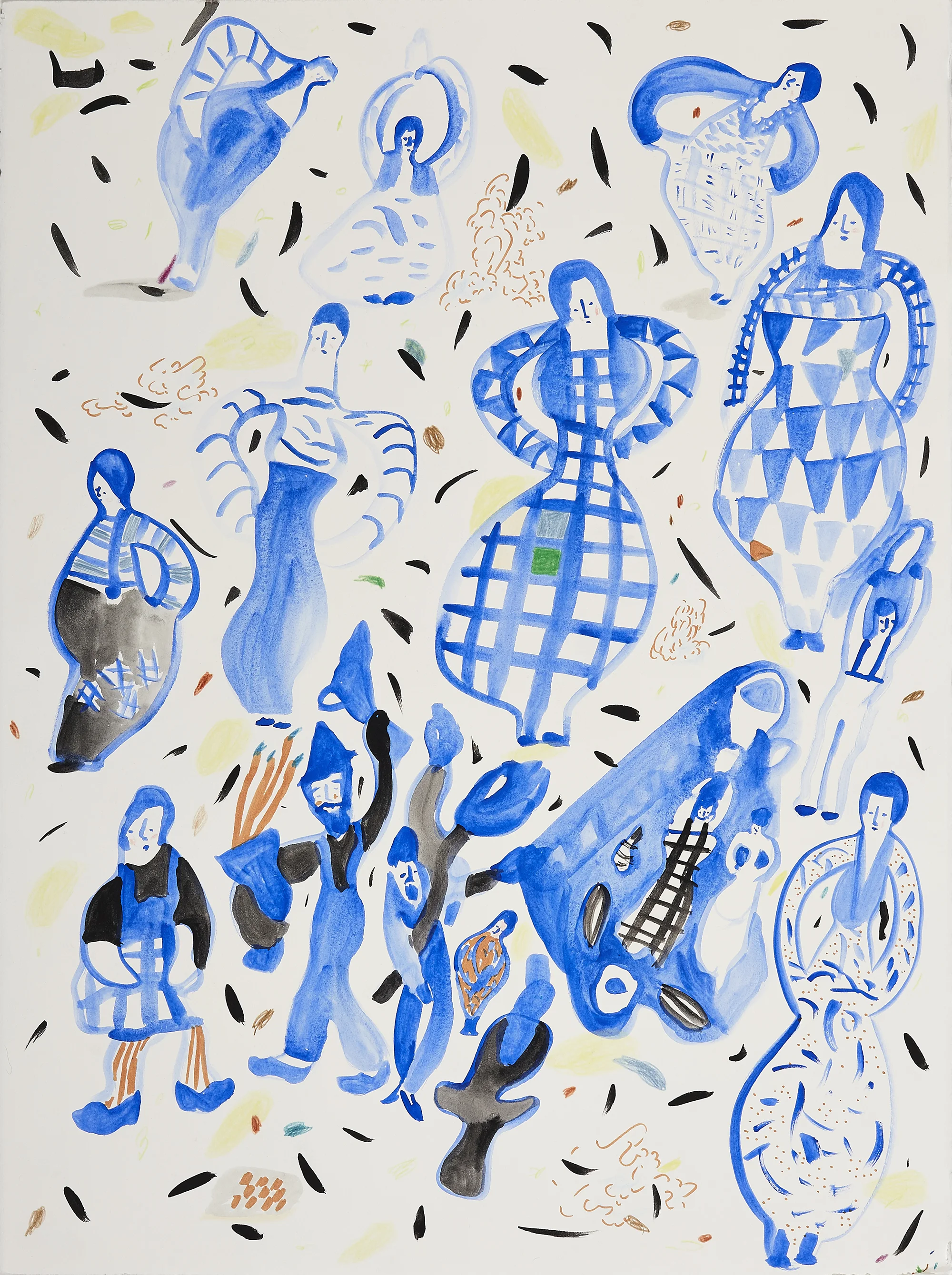 Picasso Spitter Spatter Gouache and watercolor on paper, 2015 22” x 30” Available