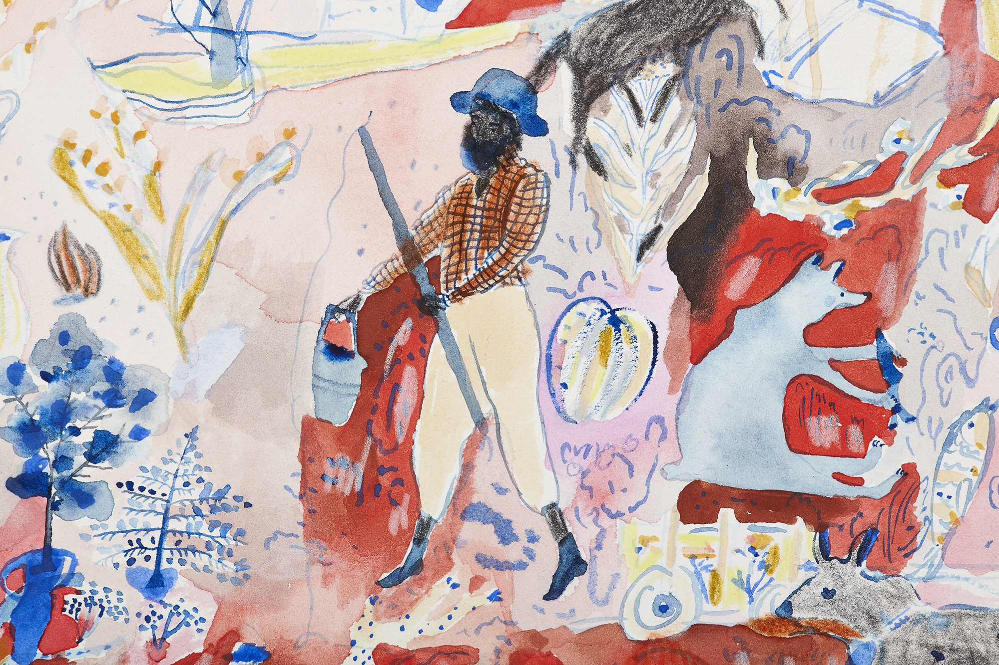 Brown Bear Is Brown Sugar, detail Gouache, watercolor and color pencil on paper, 2016 11.5” x 15” Sold
