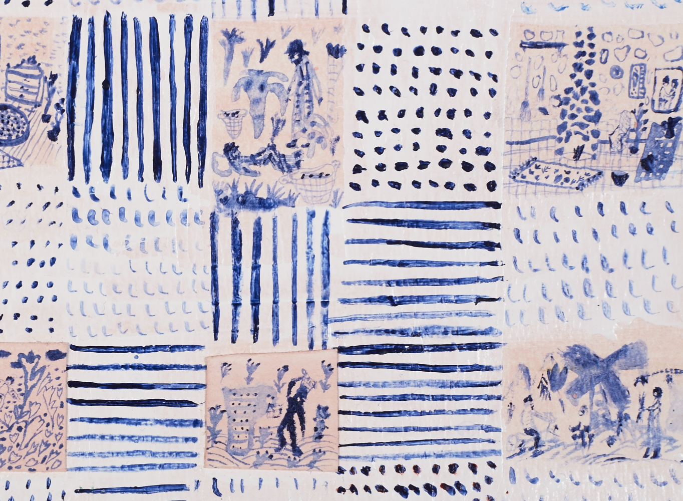 Story Quilt, detail Gouache and acrylic on paper, 2014 11” x 15” $1000 Sold