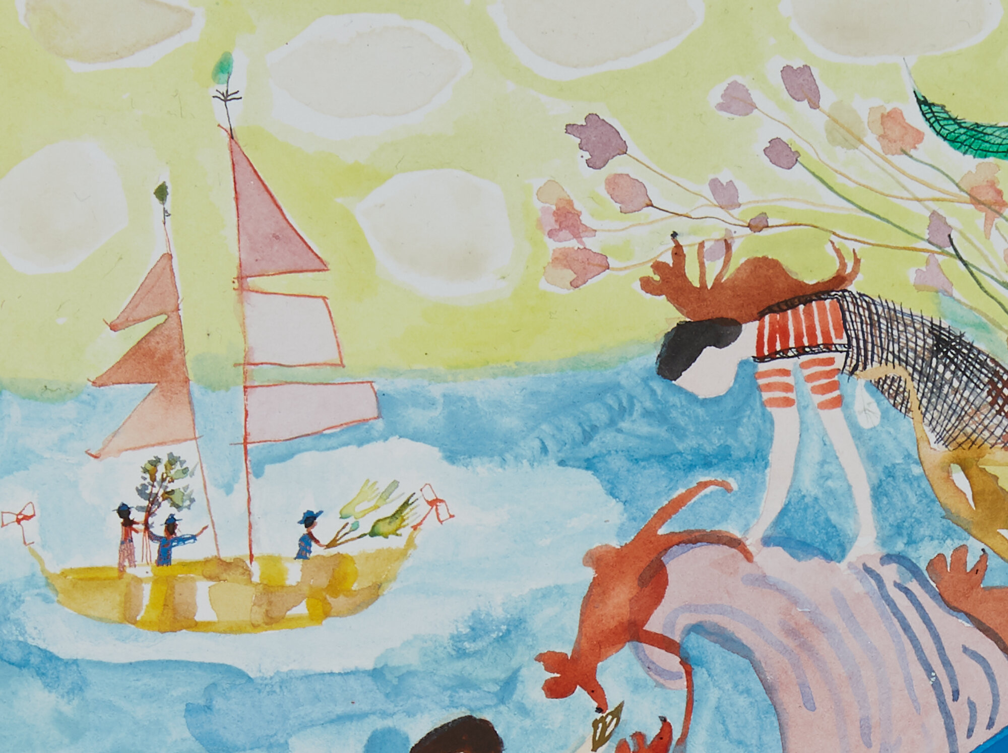 The Sweetness of Life Overflows, detail Watercolor on paper, 2019 9” x 12” Sold