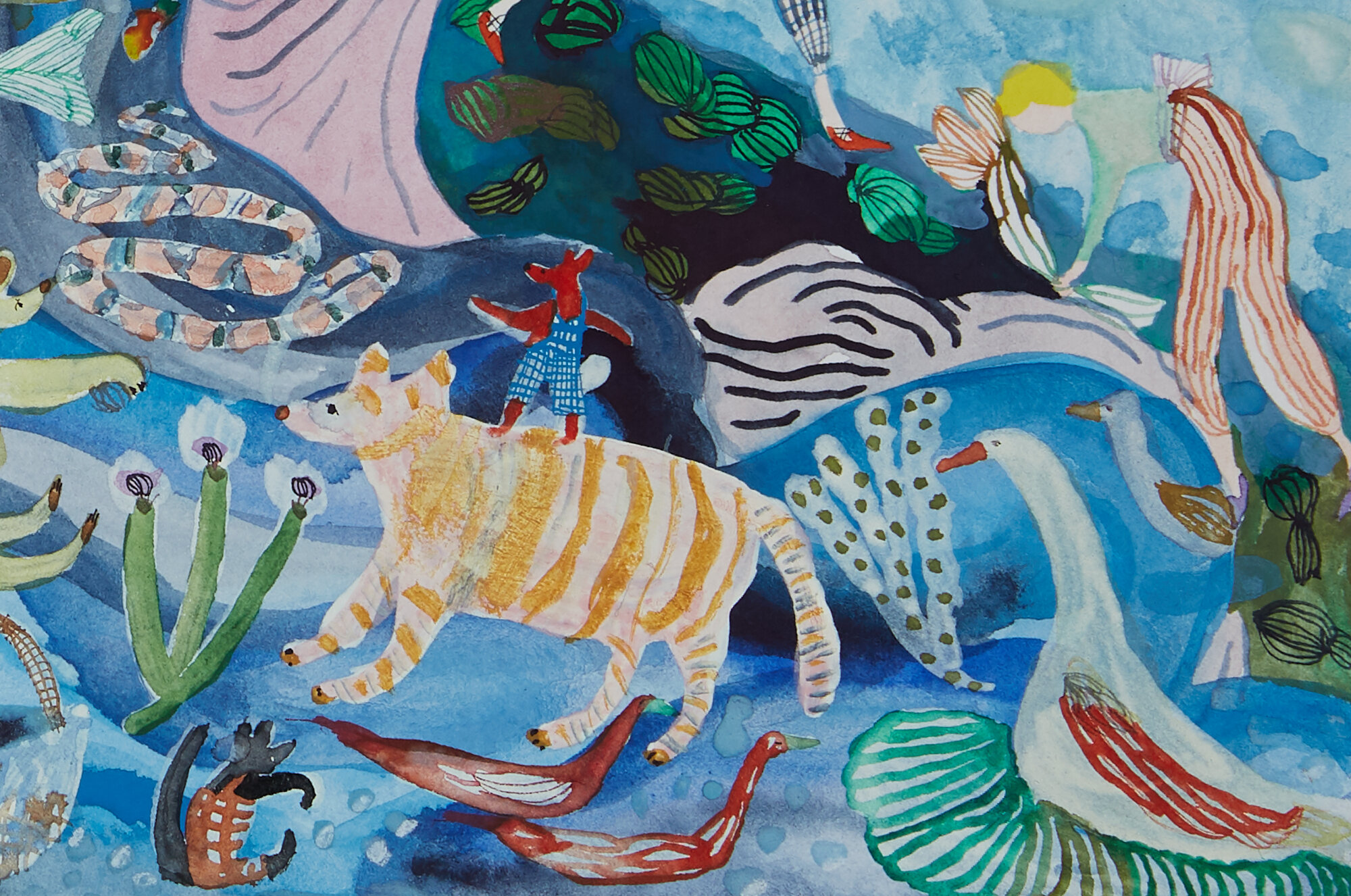 The Sweetness of Life Overflows, detail Watercolor on paper, 2019 9” x 12” Sold