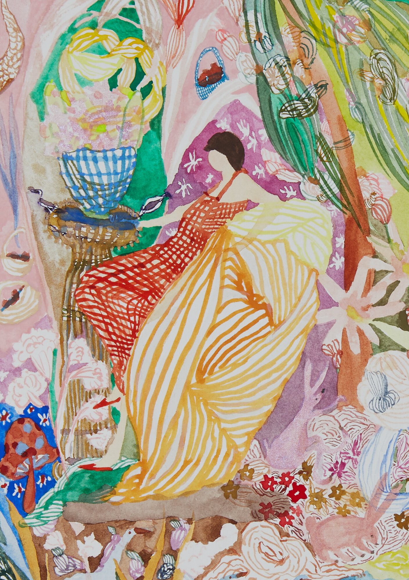 Garden of Dreams, Sweetness of Life Overflows, detail Watercolor on paper, 2019 9” x 12” Sold