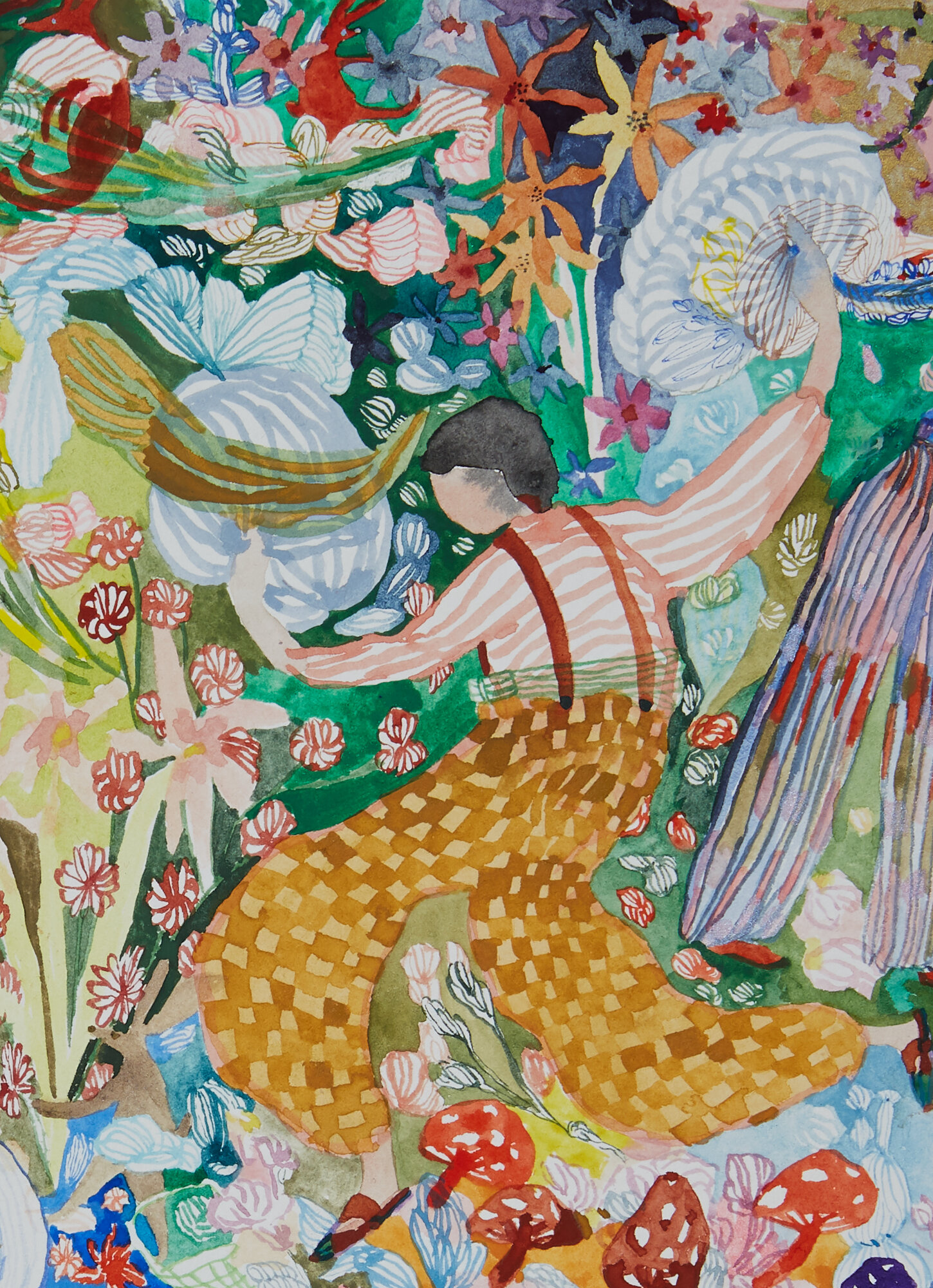   Garden of Dreams, Sweetness of Life Overflows, detail   Watercolor on paper, 2019  9” x 12”  Sold 