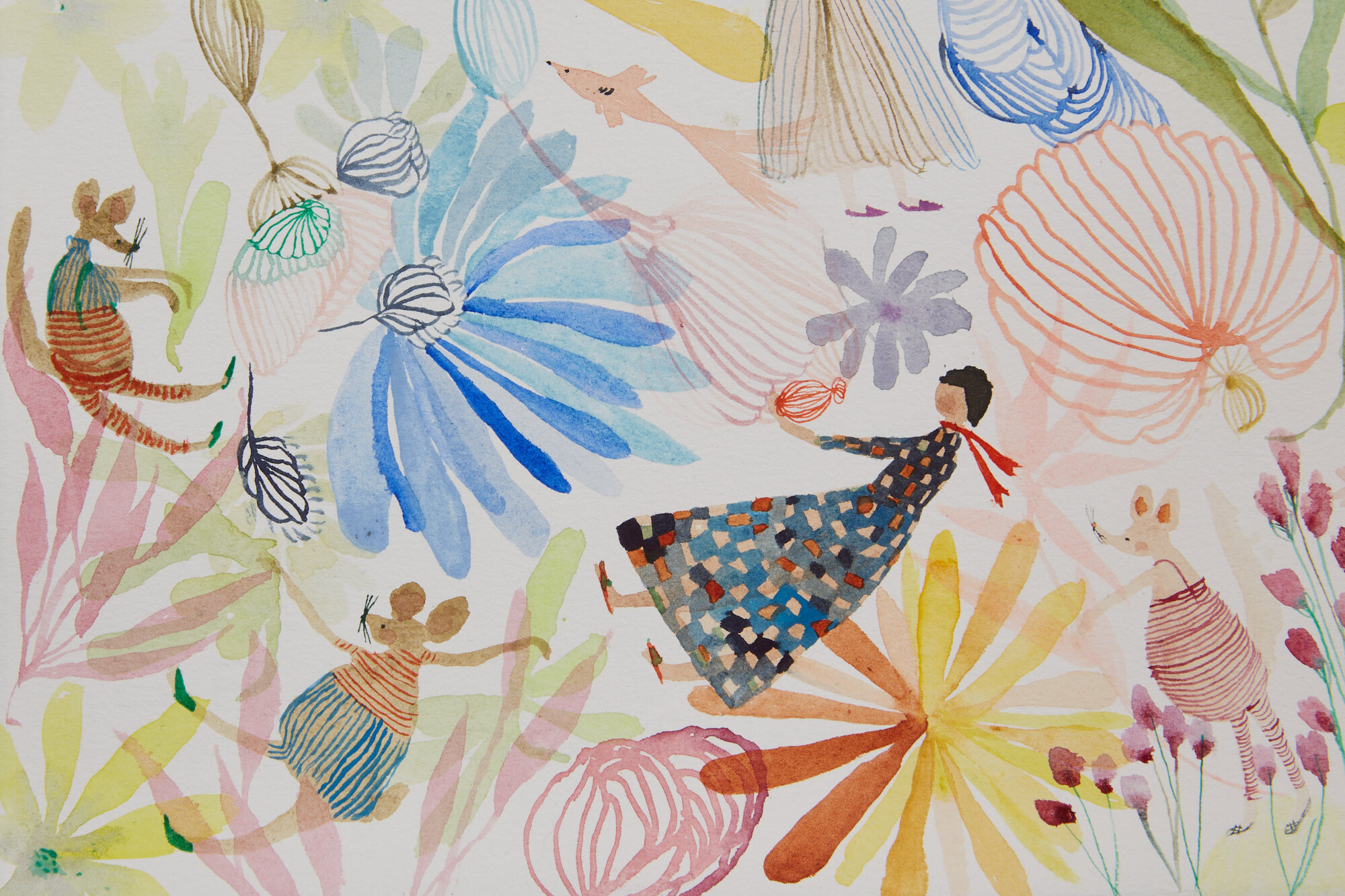 Garden In The Sea, detail Watercolor on paper, 2020 22” x 30” Sold