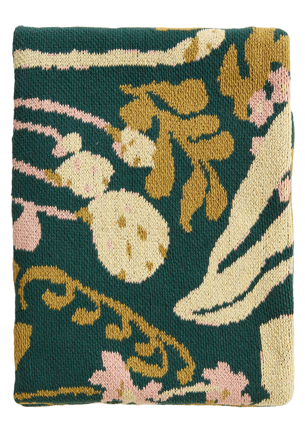 poppies and lotus forest green — Hillery SproattKnit Blankets
