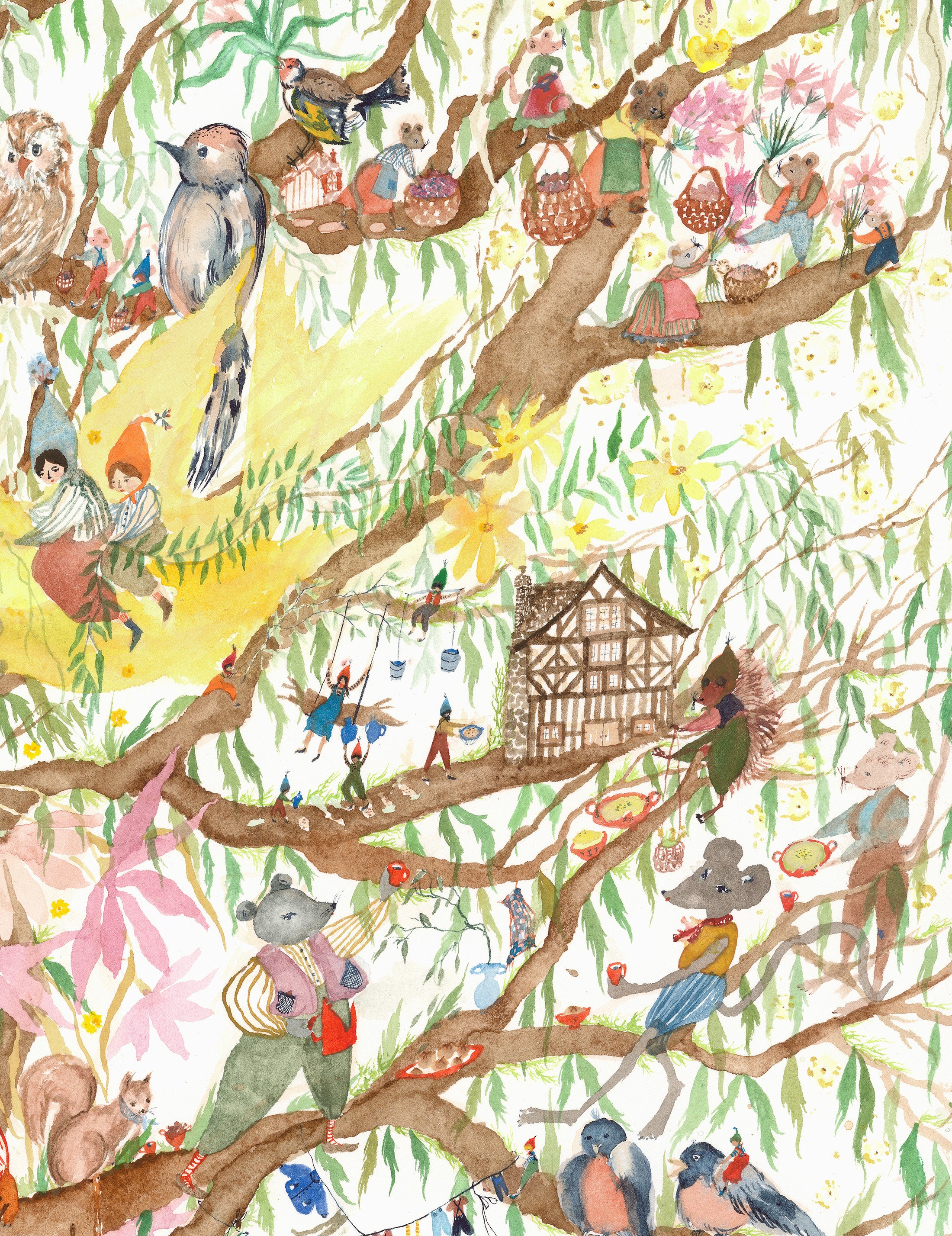Fairy Tree, detail Watercolor on paper, 2023 22” x 30” $4500 Sold