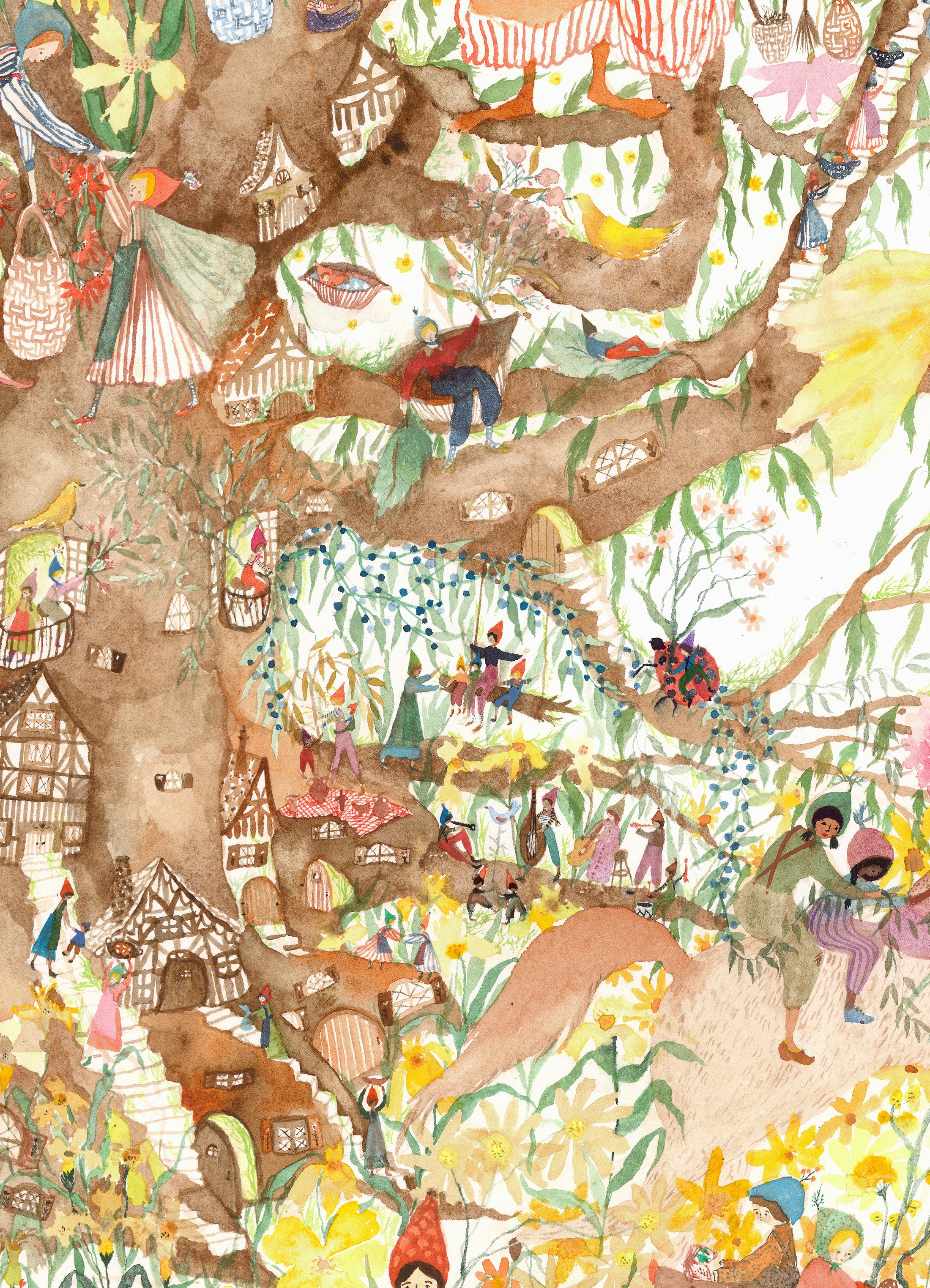 Fairy Tree, detail Watercolor on paper, 2023 22” x 30” $4500 Sold