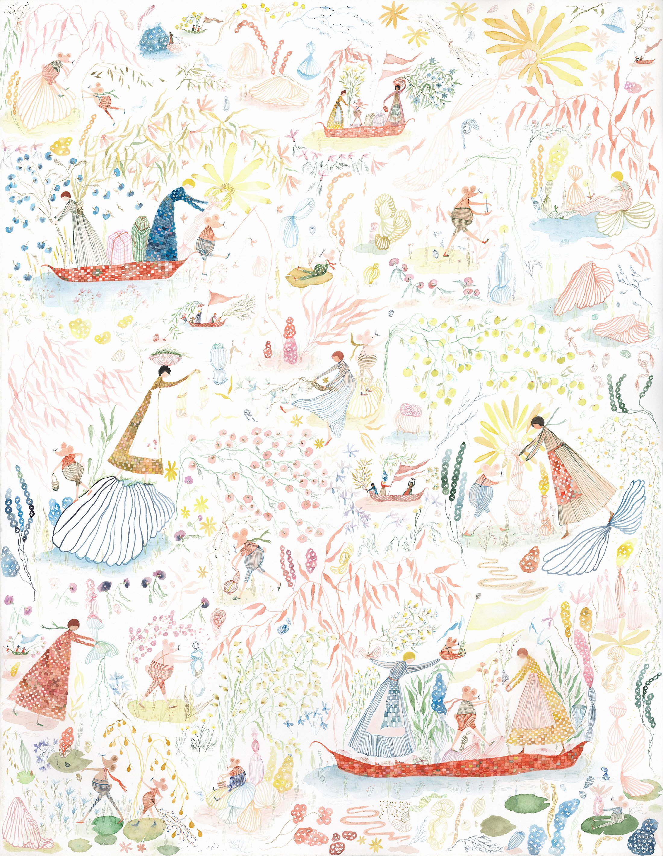 Garden in the Sea, for wallpaper Watercolor on paper, 2024 24” x 31” $4500 Available