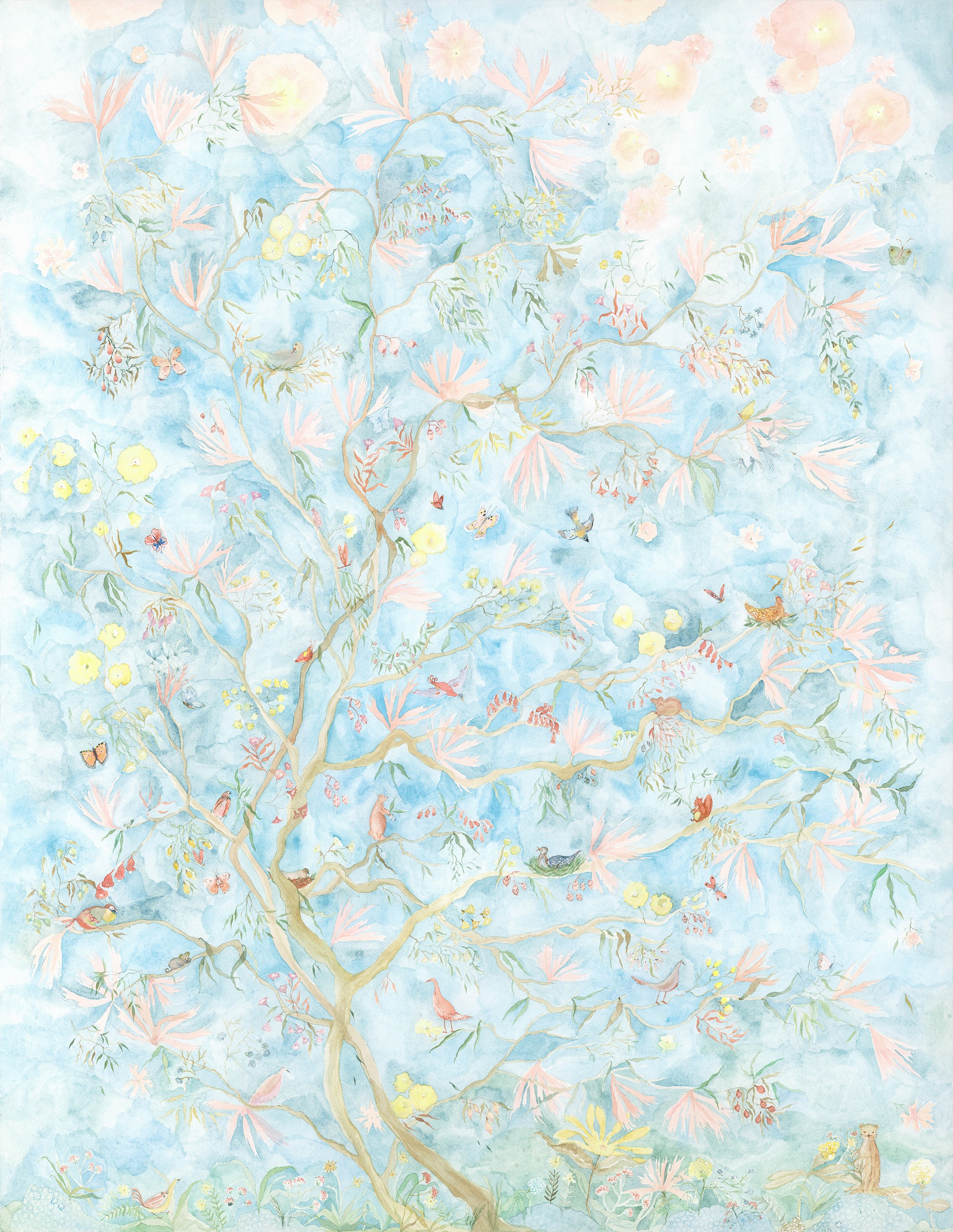 Tree Sprites, for mural Watercolor on paper, 2024 24” x 31” $4500 Available