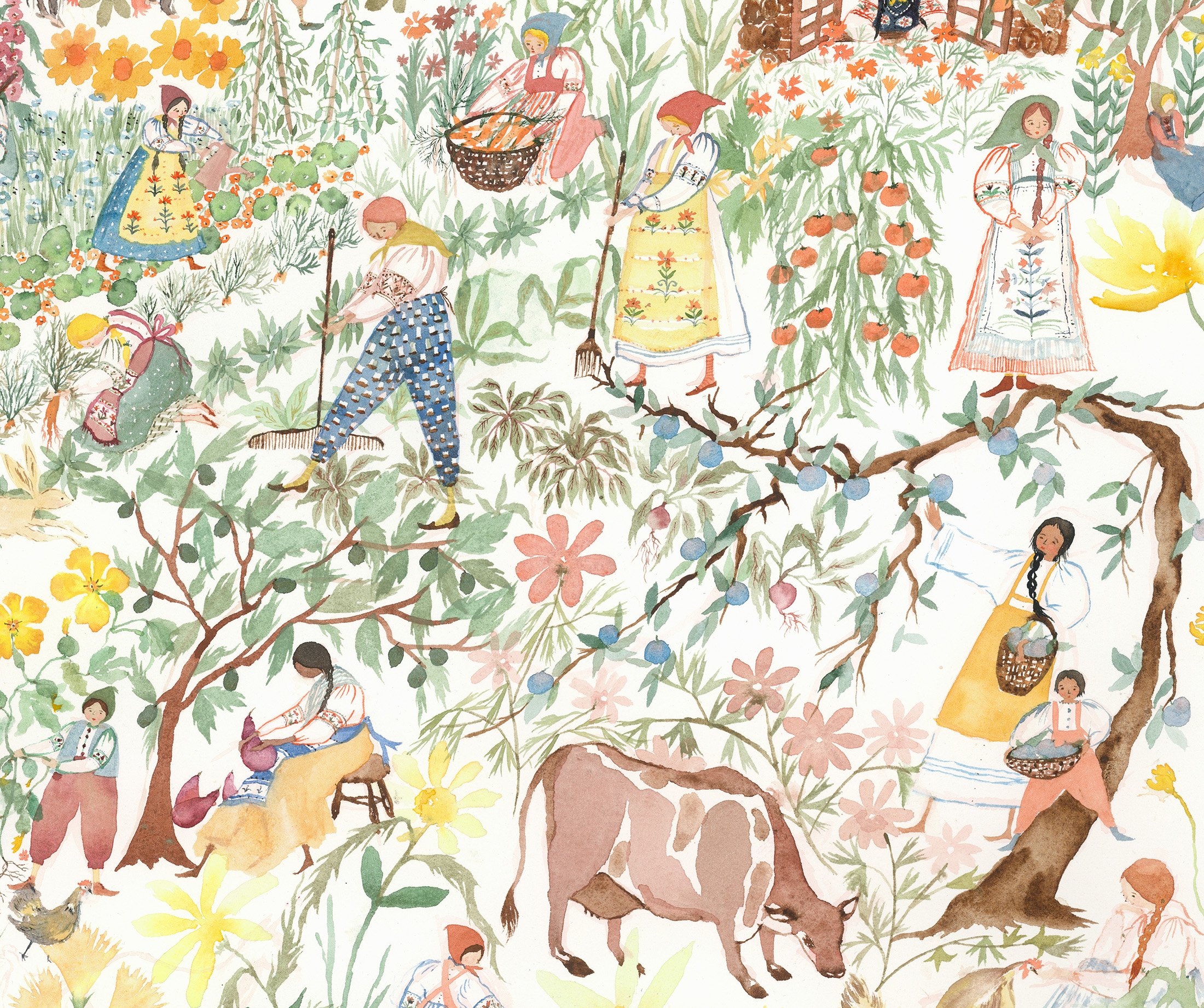 Farmscape, detail Watercolor on paper, 2024 22" x 30" $4500 Available