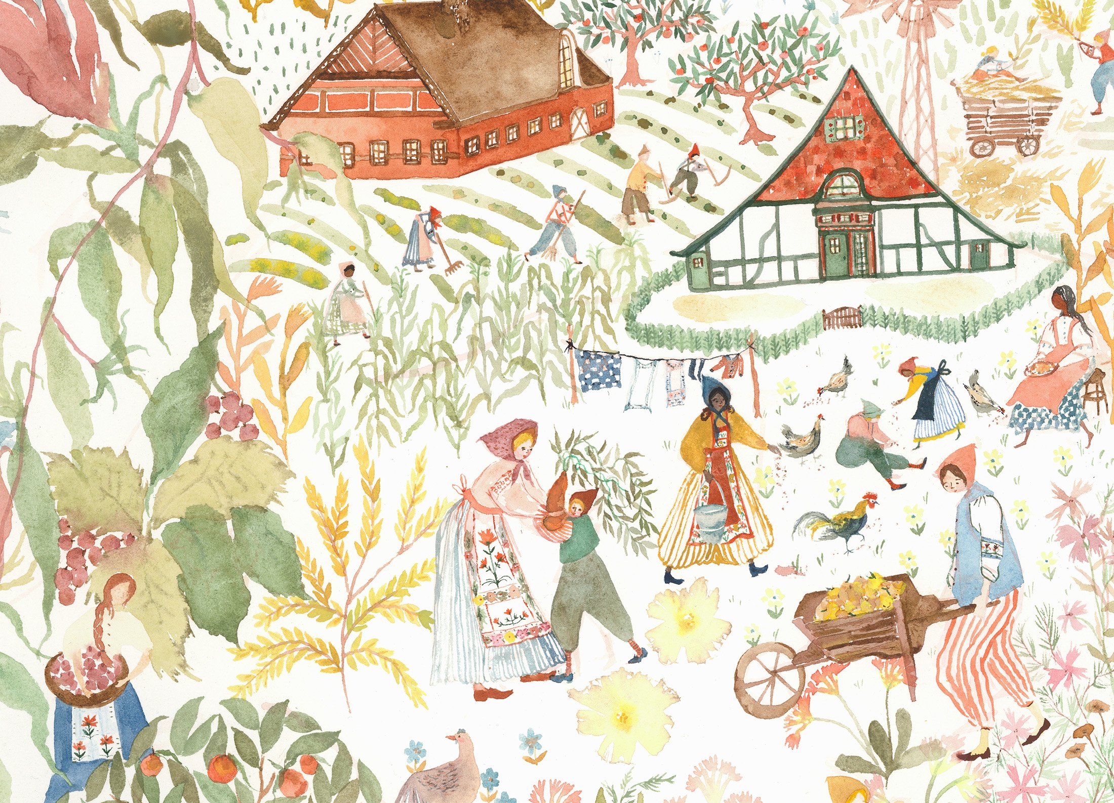 Farmscape, detail Watercolor on paper, 2024 22" x 30" $4500 Available