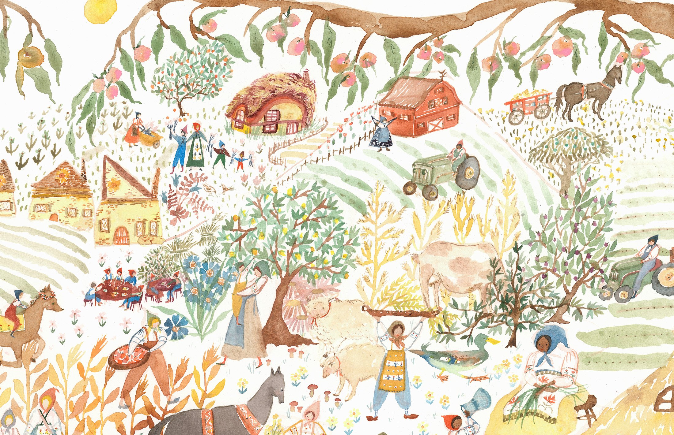 Farmscape, detail Watercolor on paper, 2024 22" x 30" $4500 Available