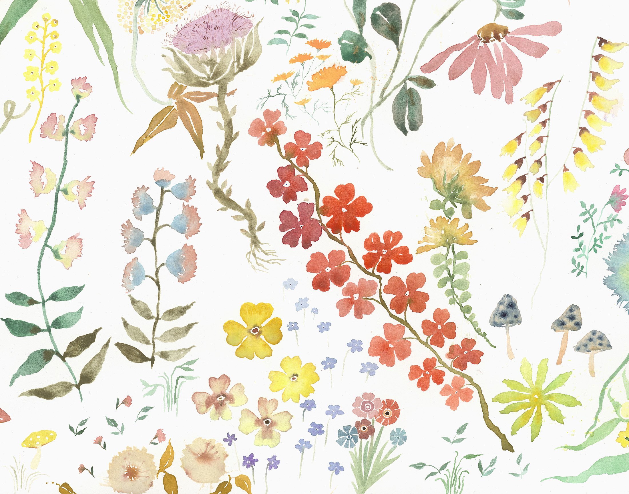 Flower Field, detail Watercolor on paper, 2025 22” x 30” $3500 Available