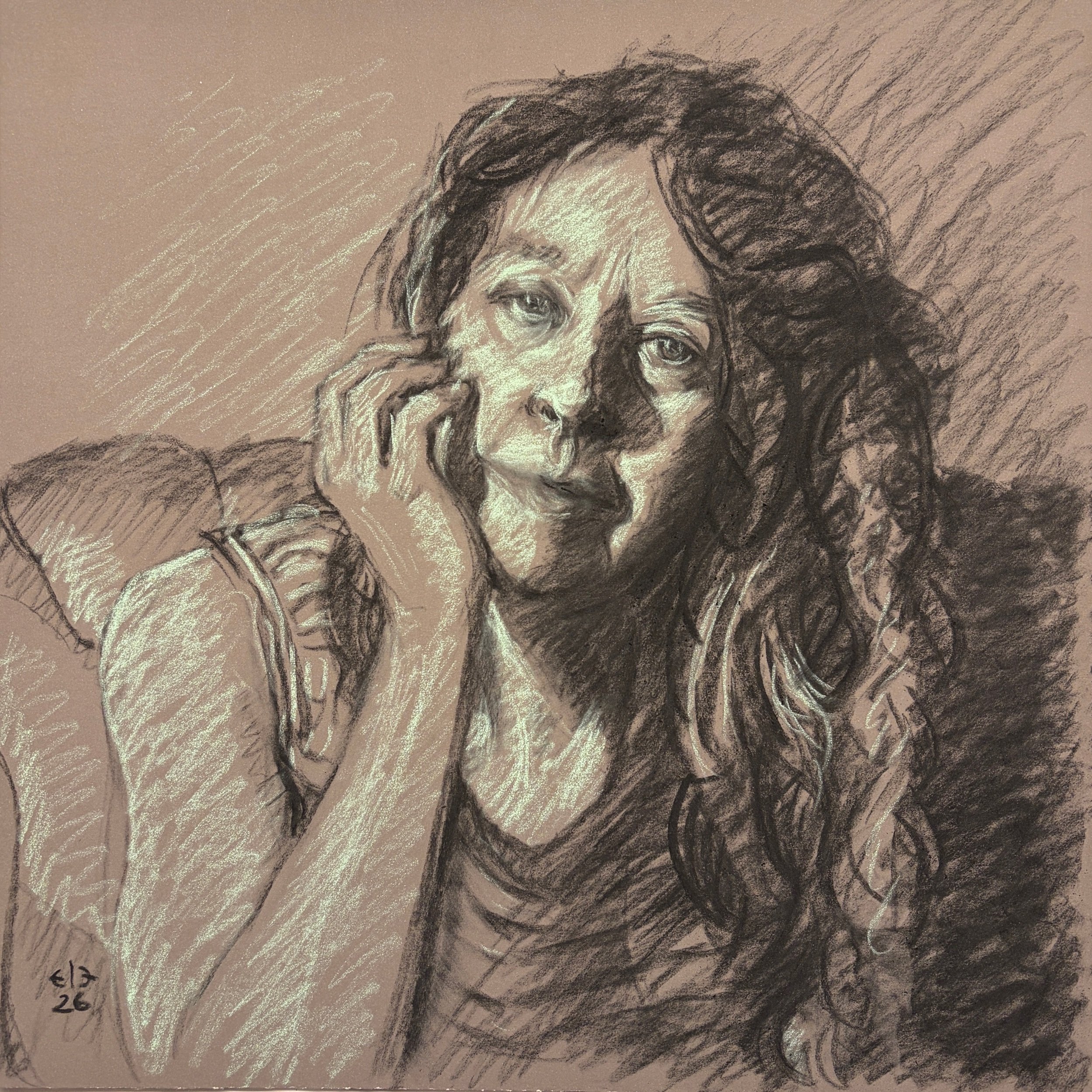 Evelyn Brody, Unspoken (Pastel, 2026, 13" square)