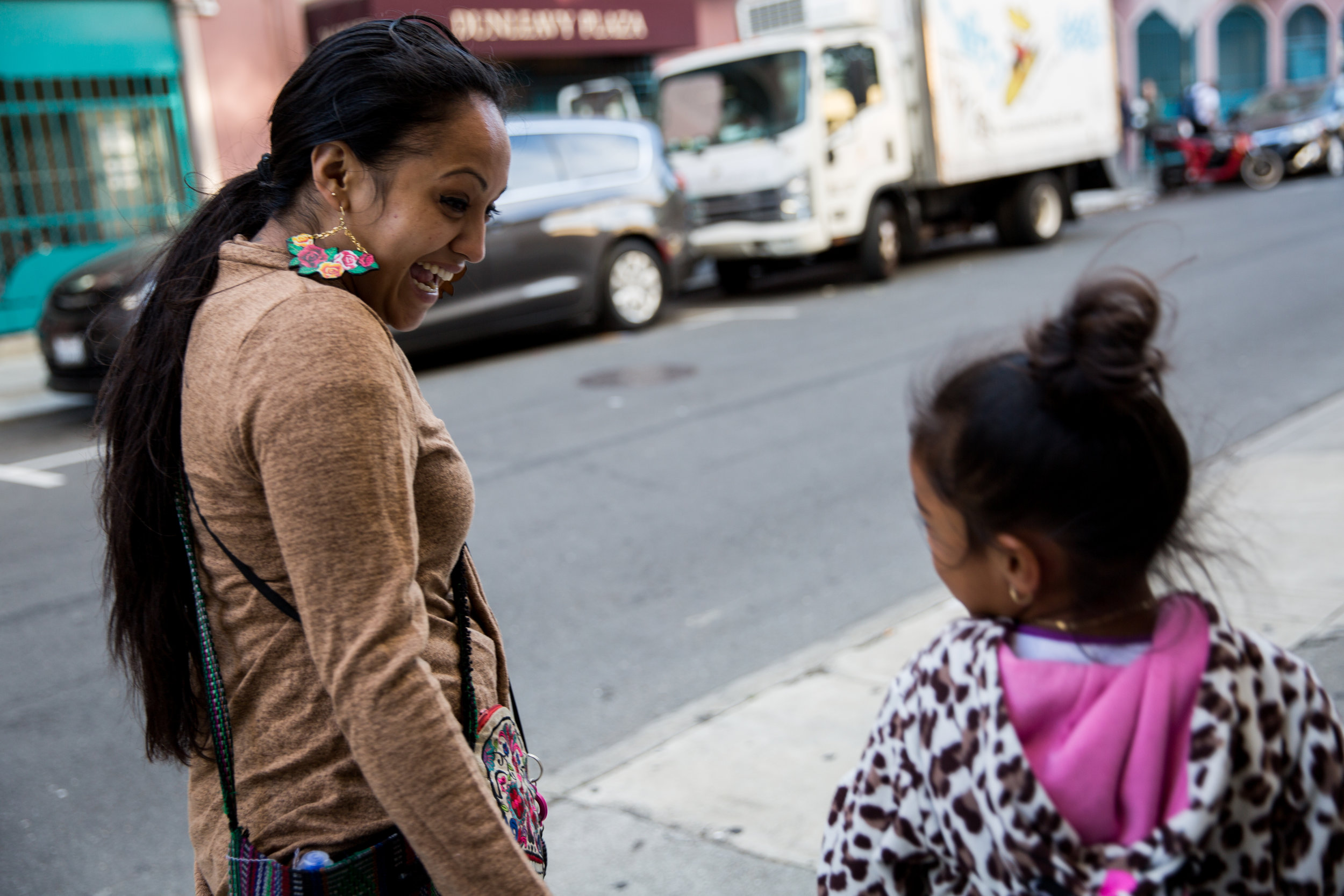  Julia Arroyo walks to the park with her daughter Guillermina, who she calls Baby G, after picking her up from school, where it was pajama day. Julia's daughter was one of the driving forces that helped her push herself to become the version of herse