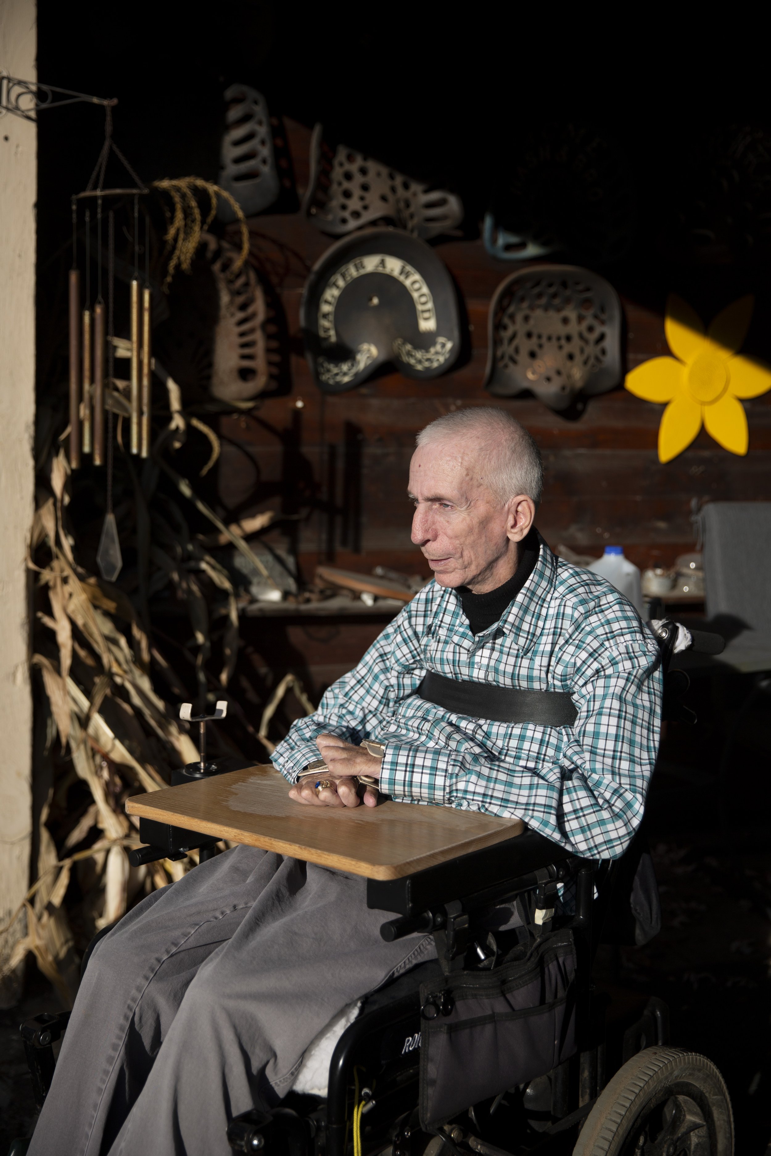  Will Gilman, 67, at his home in Chelsea, Vt., on Thursday, Nov. 16, 2023. Gilman, who is quadriplegic, said that having a doctor who knows him and his medical history is invaluable, especially one like Dr. Laura Barber, who would occasionally make h