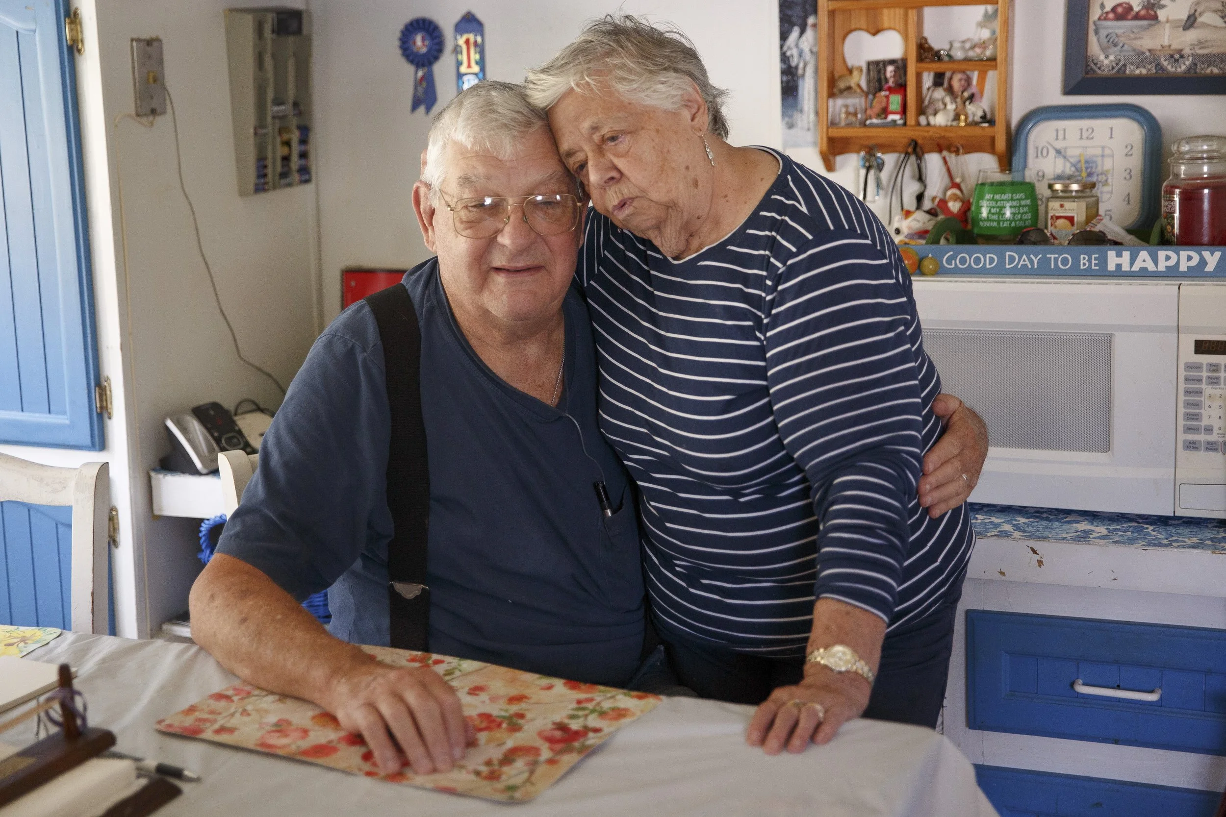  Nelson and Joyce Gilman at their home at Riverside Mobile Home Park in Woodstock, Vt., on Wednesday, August 25, 2021. The Gilmans were pickling cucumbers when Tropical Storm Irene hit the area, and they joke that when they evacuated their home they 