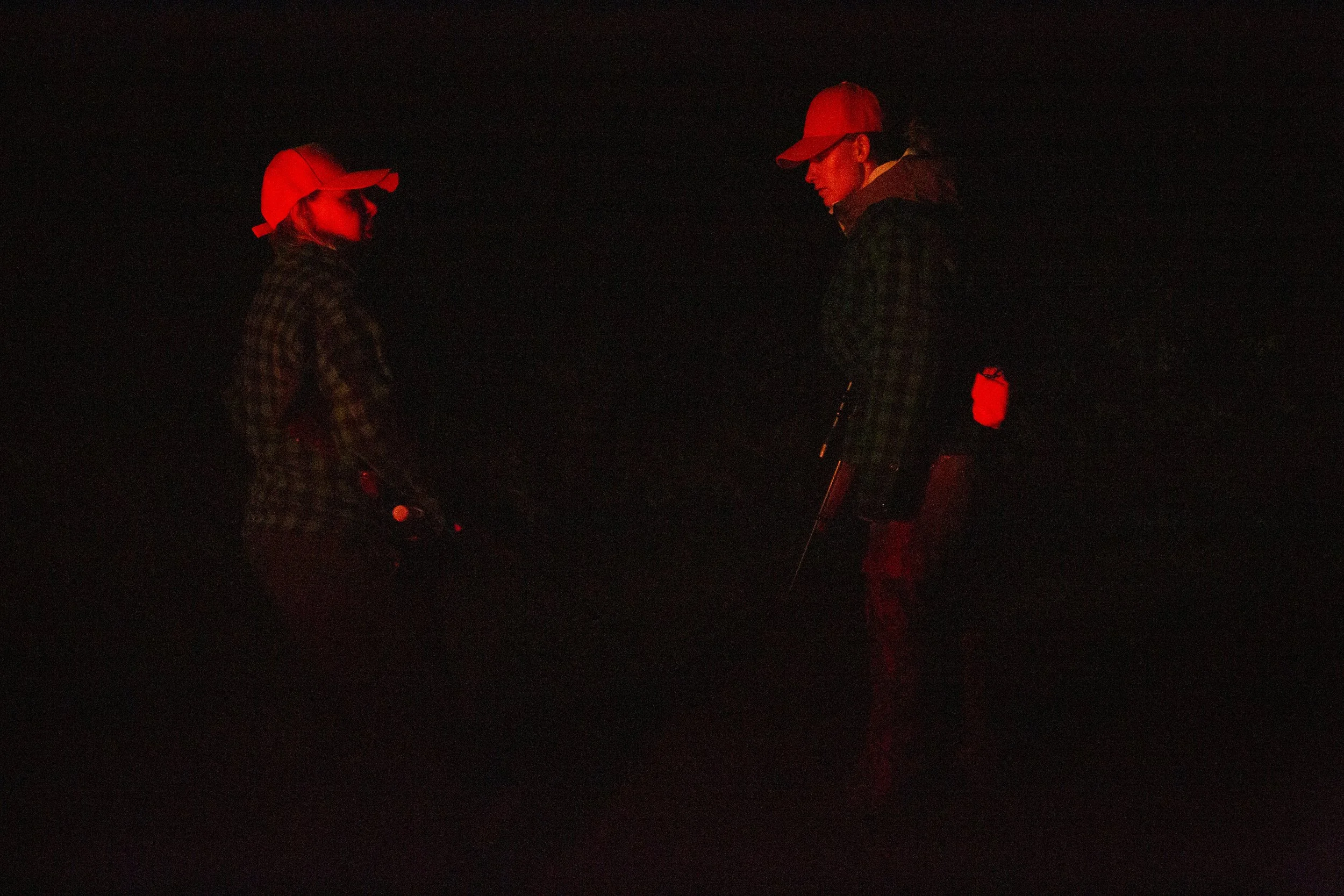  Donna Hill, left, of Thetford, Vt., talks to her daughter Katherine Hill, of West Fairlee, Vt., before setting out on a moose hunt in Victory, Vt., on Saturday, Oct. 21, 2023. Nearly every member of the Hill family has received a moose permit at lea