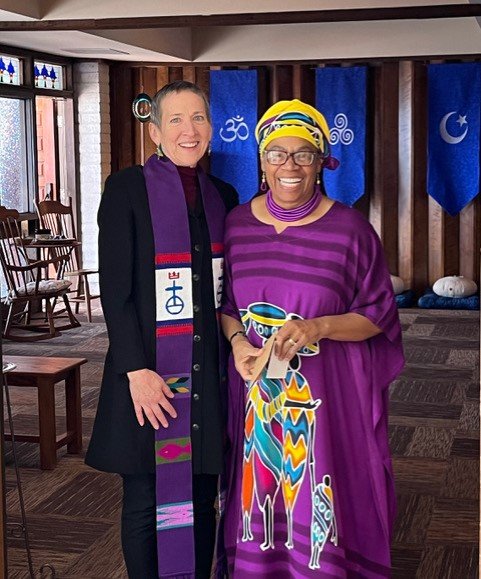  Rev. Shea Darian (left), minister and director of Doing Grief Community Healing Project and Dr. Lydia Woods, Drum Circle facilitator. 