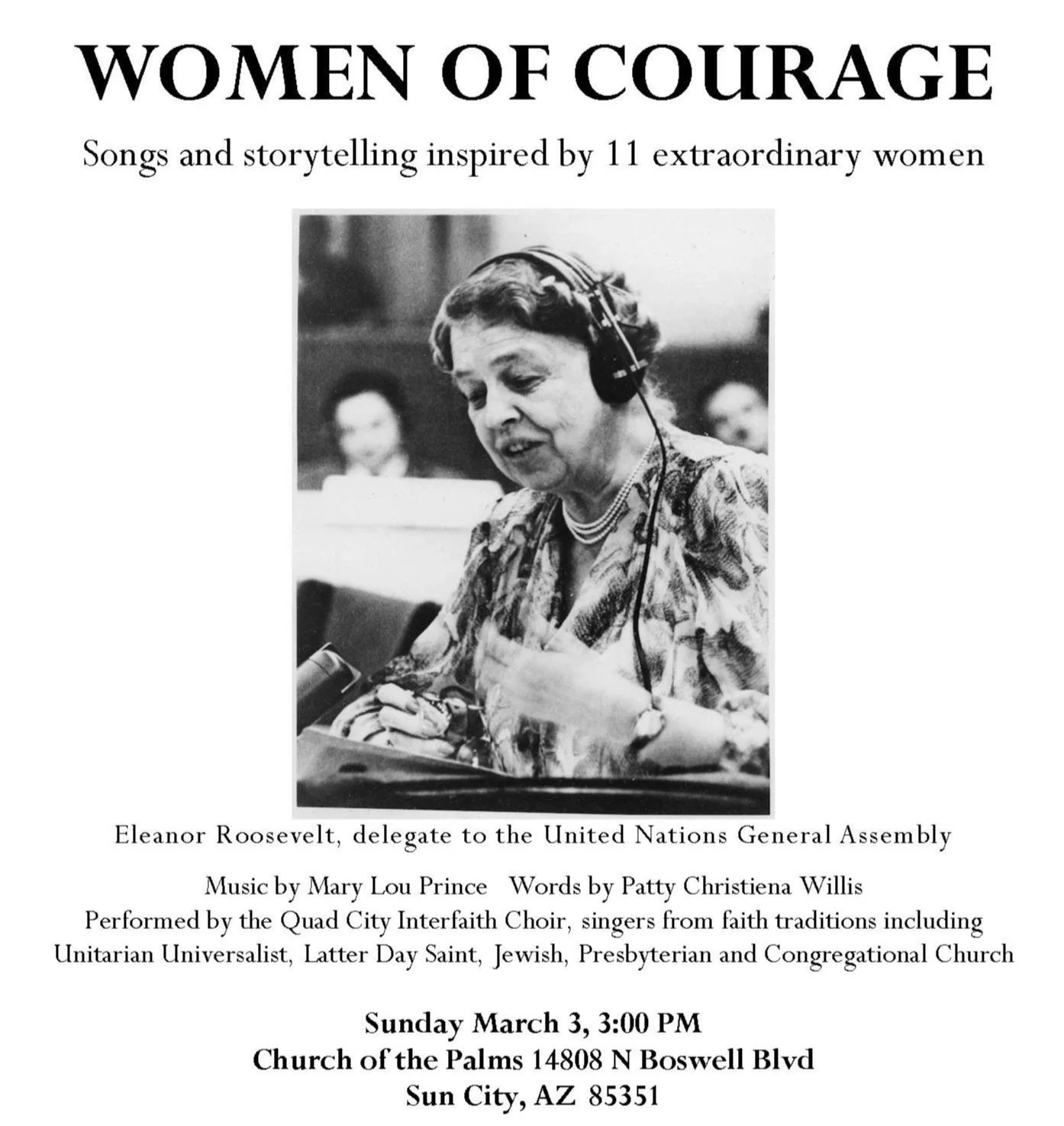 Women of Courage: The Unveiling of a Monument of Words and Song
