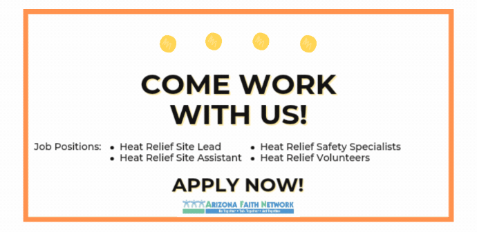 Hiring: Heat Relief positions with Arizona Faith Network