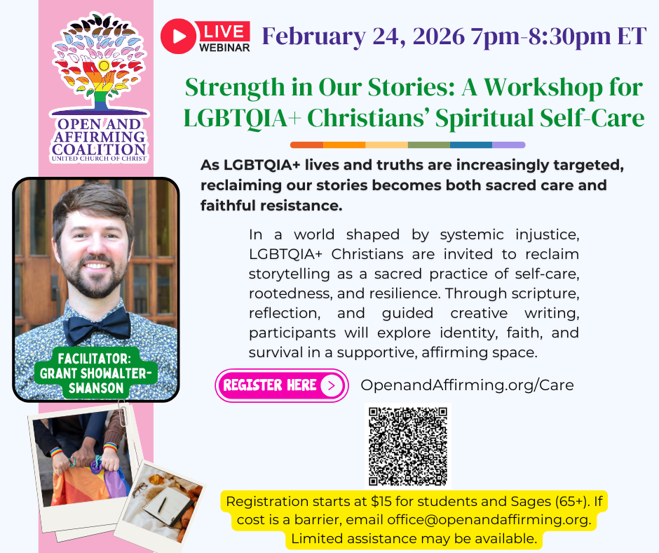 New Webinar: Strength in Our Stories: A Workshop for LGBTQIA+ Christians’ Spiritual Self-Care