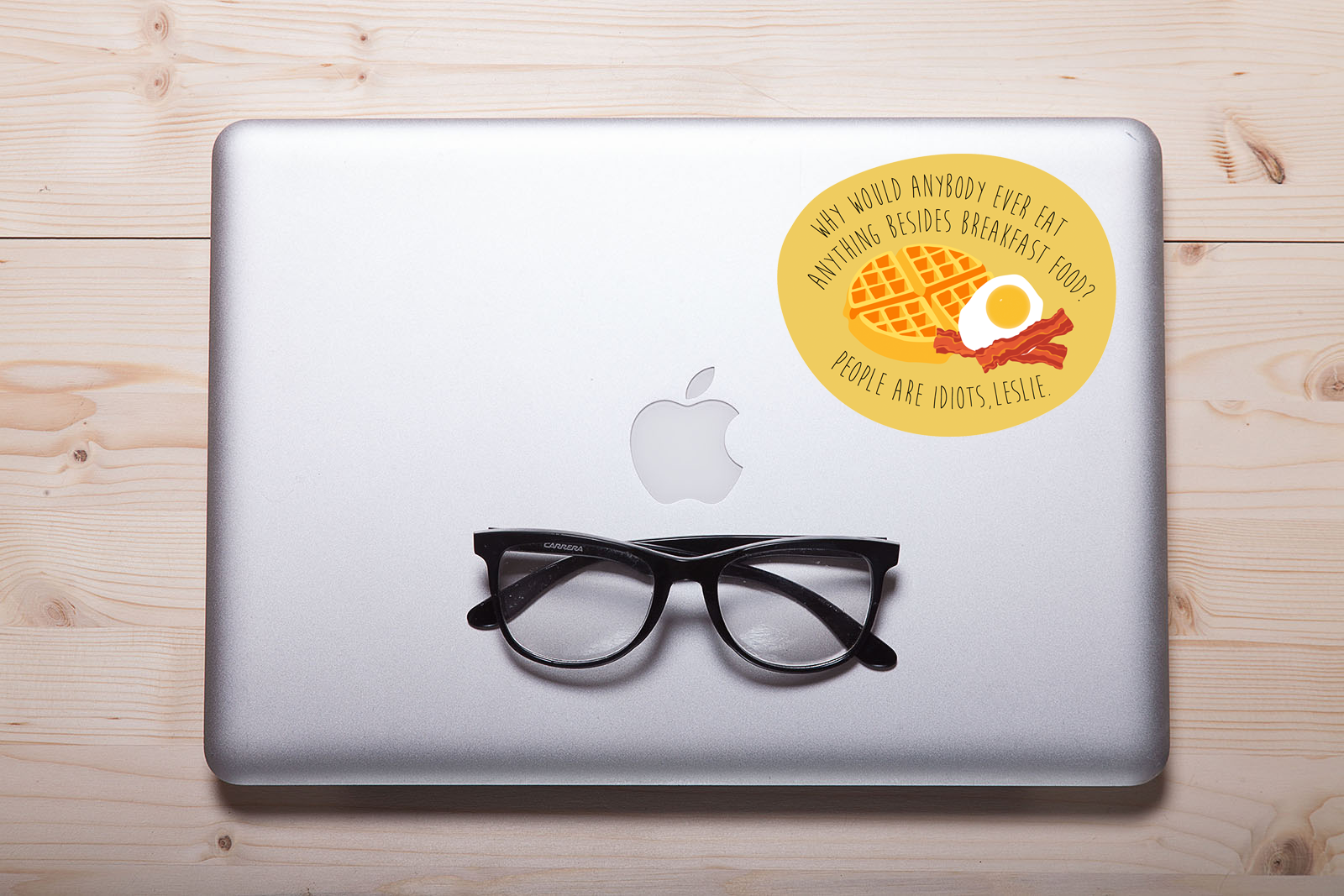 Parks and Recreation "Breakfast" Laptop Sticker