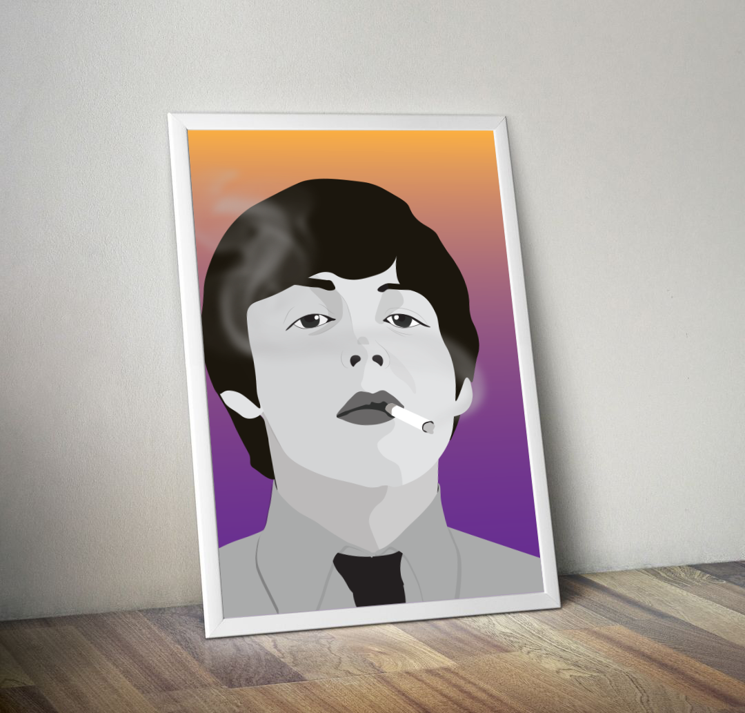 Young Smoking Paul McCartney Print
