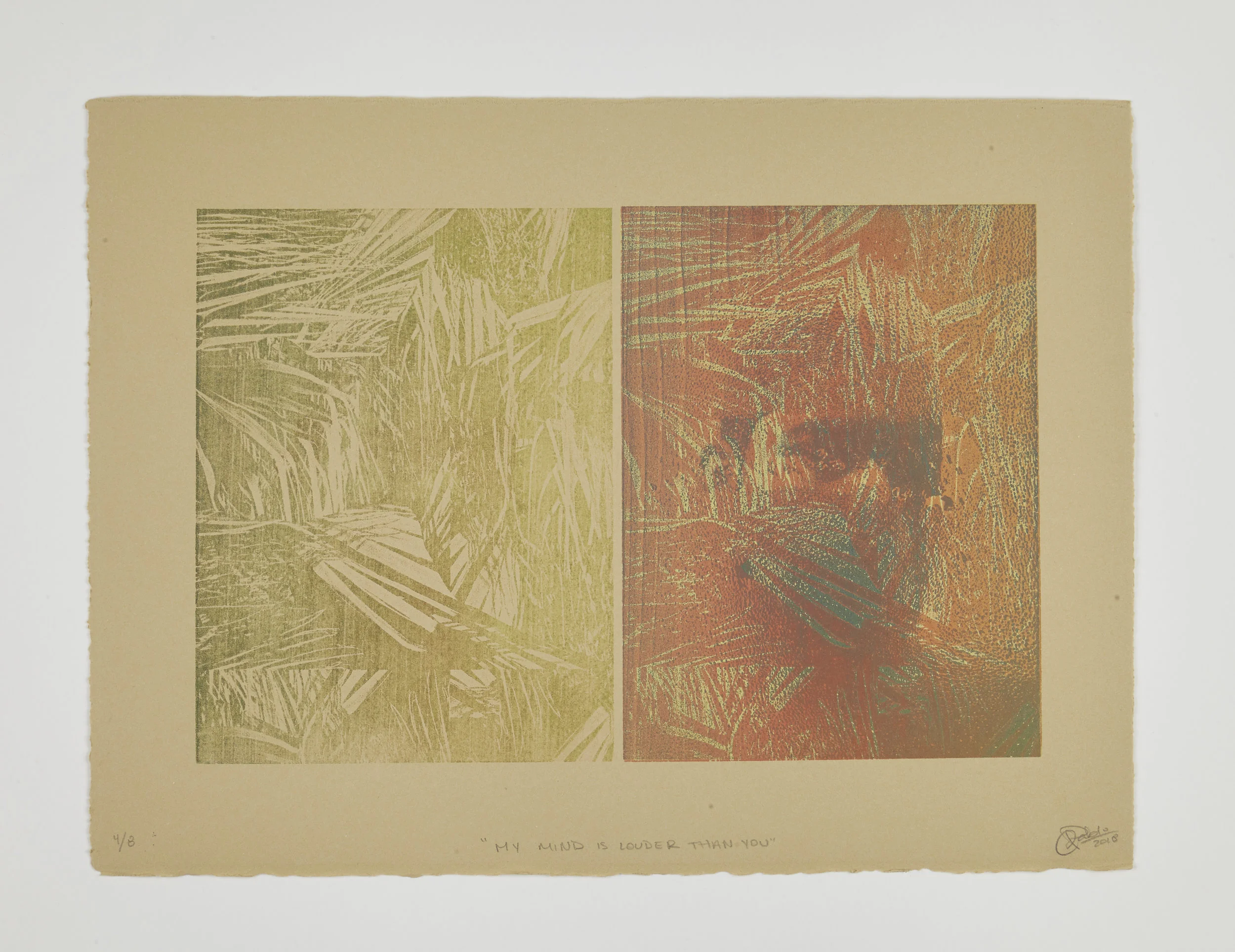 15 in x 11 in Laser Woodblock Relief November 2018, ink on BFK paper
