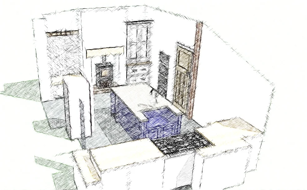 Bespoke kitchen initial concept drawings