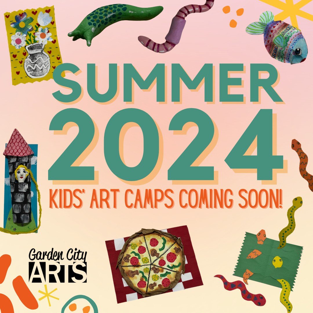 Summer is just around the corner and that means LOTS of Kids' Art Camps here at Garden City Arts. Miss Wheet will once again be providing lots of art making opportunities for kids from ages 6-16. Member enrollment is happening now and public enrollme