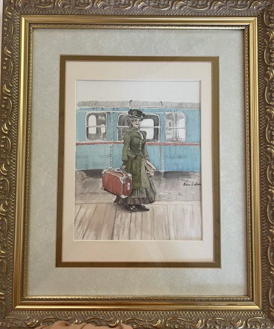 Original Artwork by Naomi Warren "Lady of the Train"