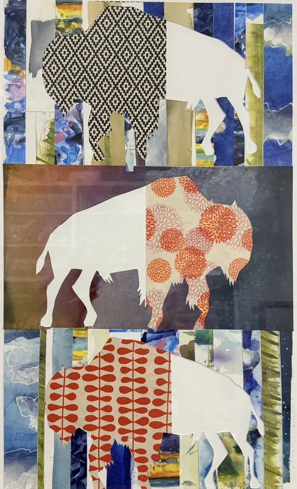 Original Artwork by Michael Knutson "Herd of Forgotten Things Tryptic #2"