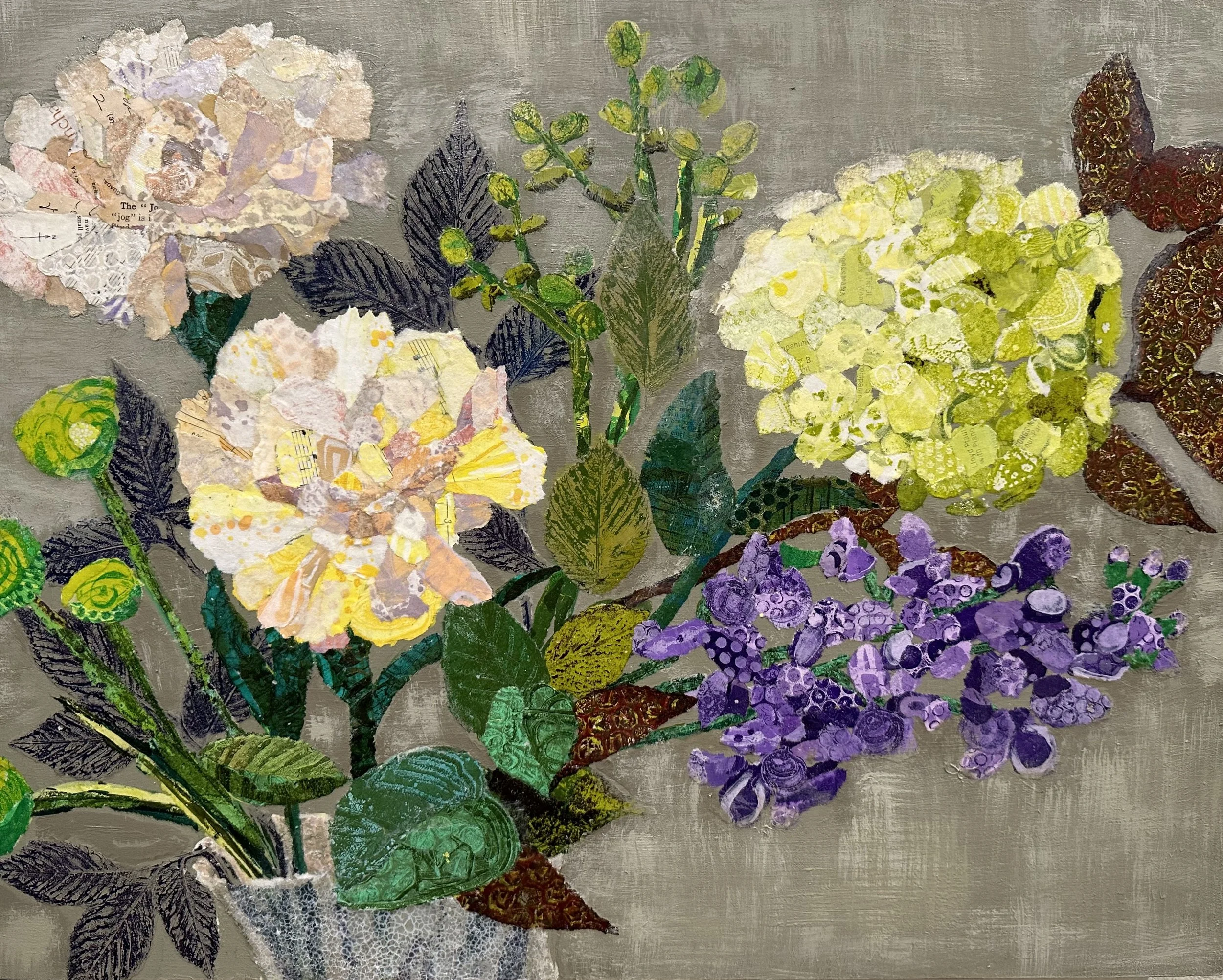 Original Artwork by Linda Illgner "Paper Blooms"