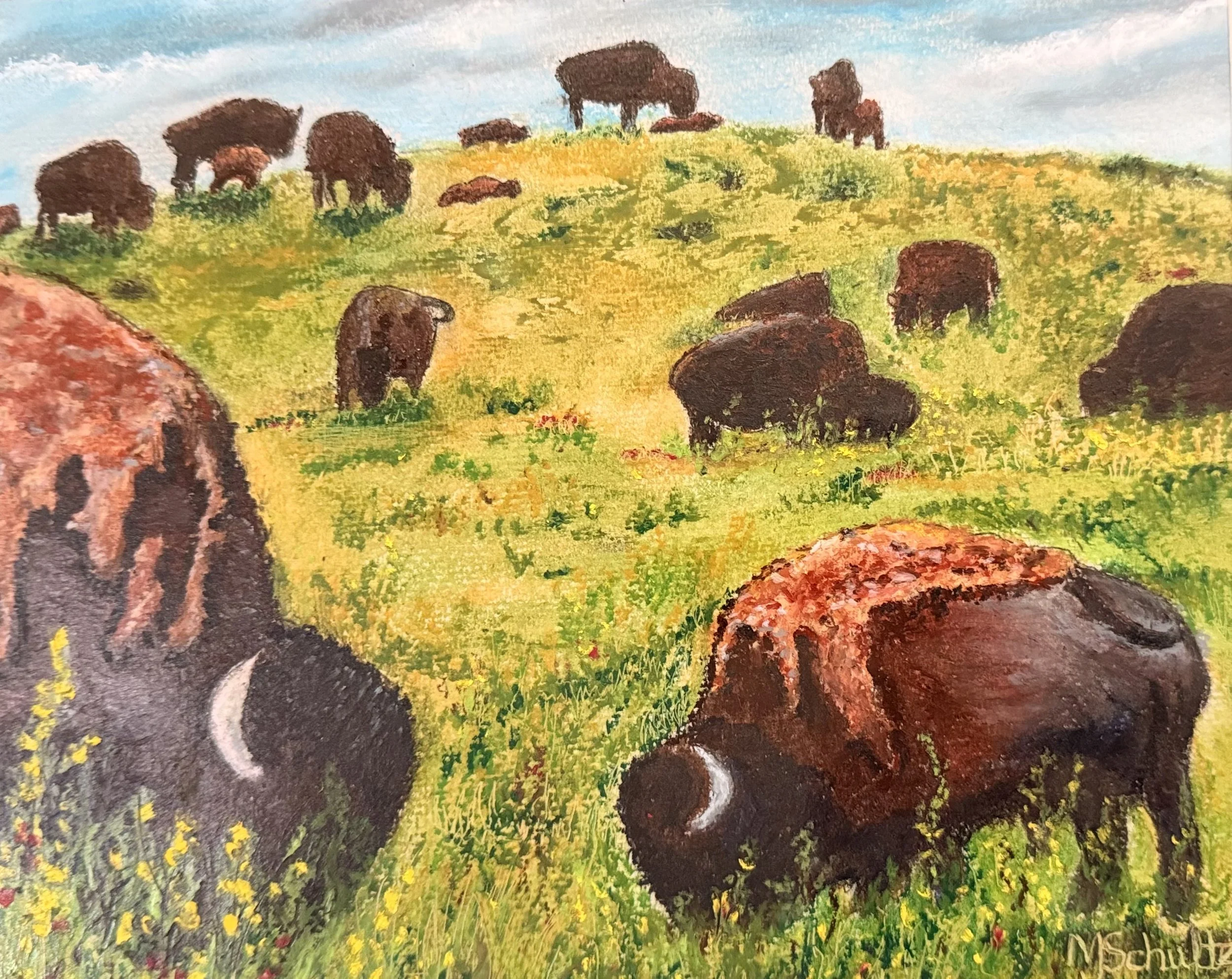 Original Artwork by Mary Jo Schultz "The Herd"
