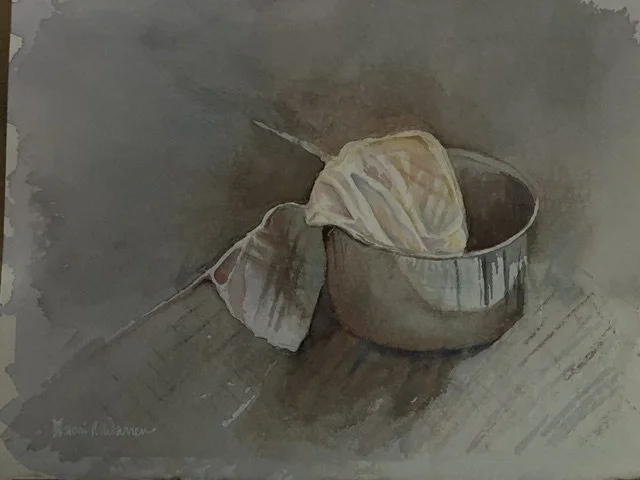 Original Artwork by Naomi Warren "Antique Pot & Towel"