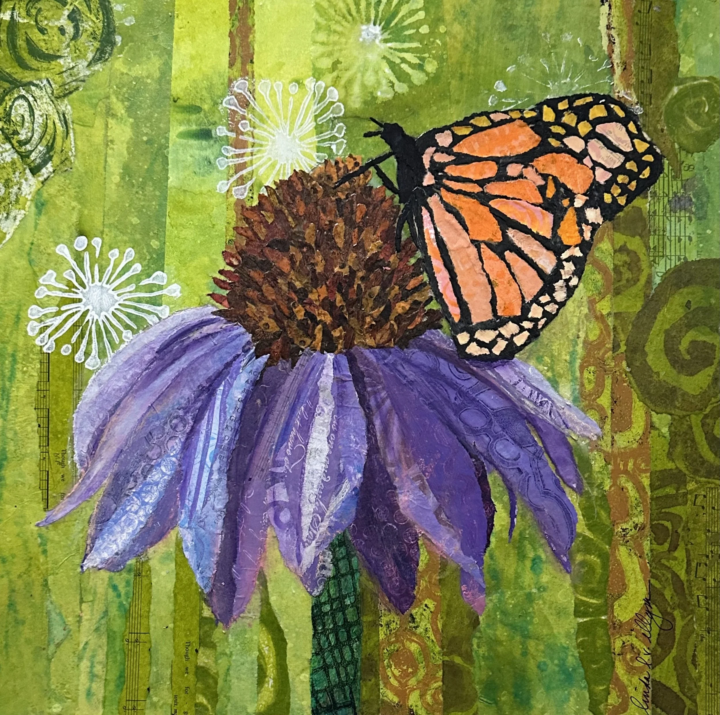 Original Artwork by Linda Illgner "Where the Monarch Pauses"