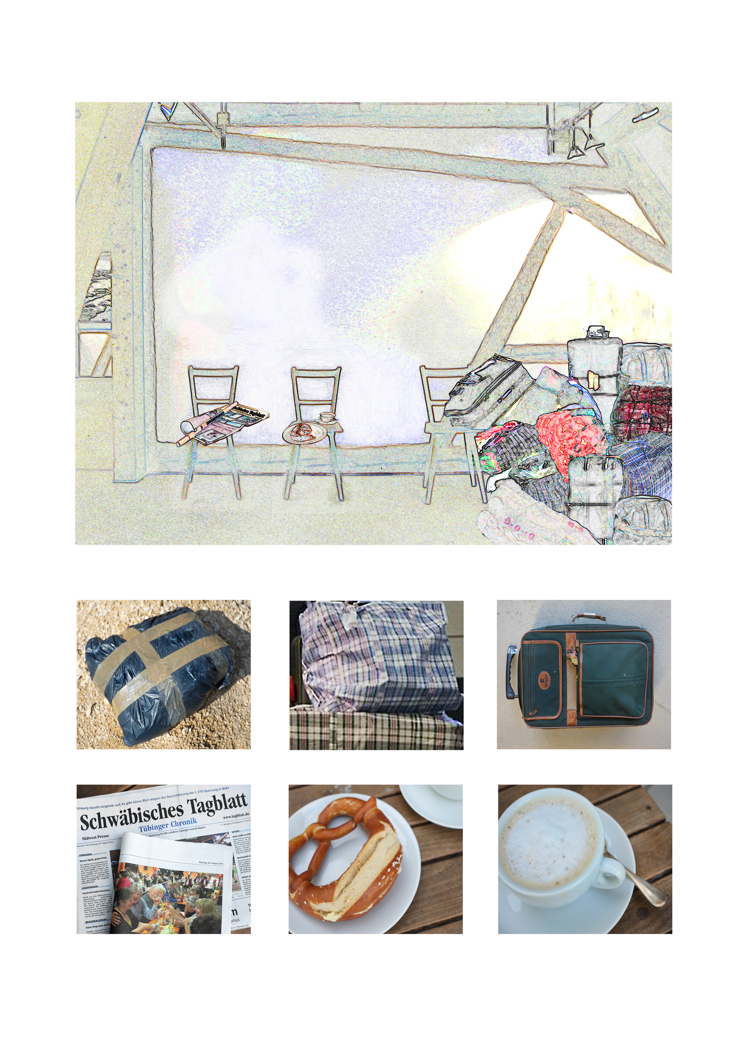 My work for this exhibition: MIxed Media Installation: 'Zwischen den Stühlen'