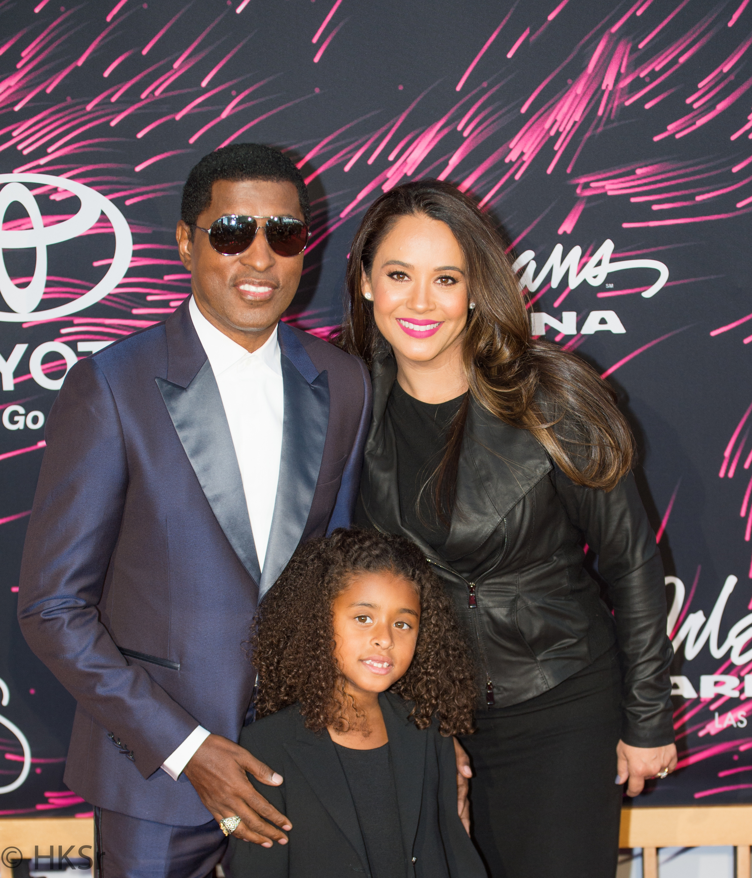 Baby face and family on the red carpet. Baby face will receive the Legend Award