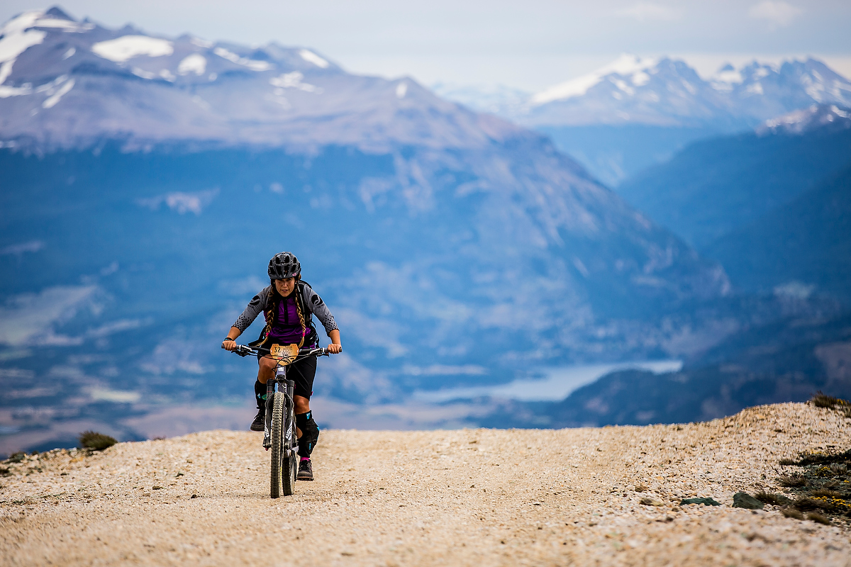 Maria conquering the first big climb and timed stage of the week that ended high above the tree line with breathtaking views. 